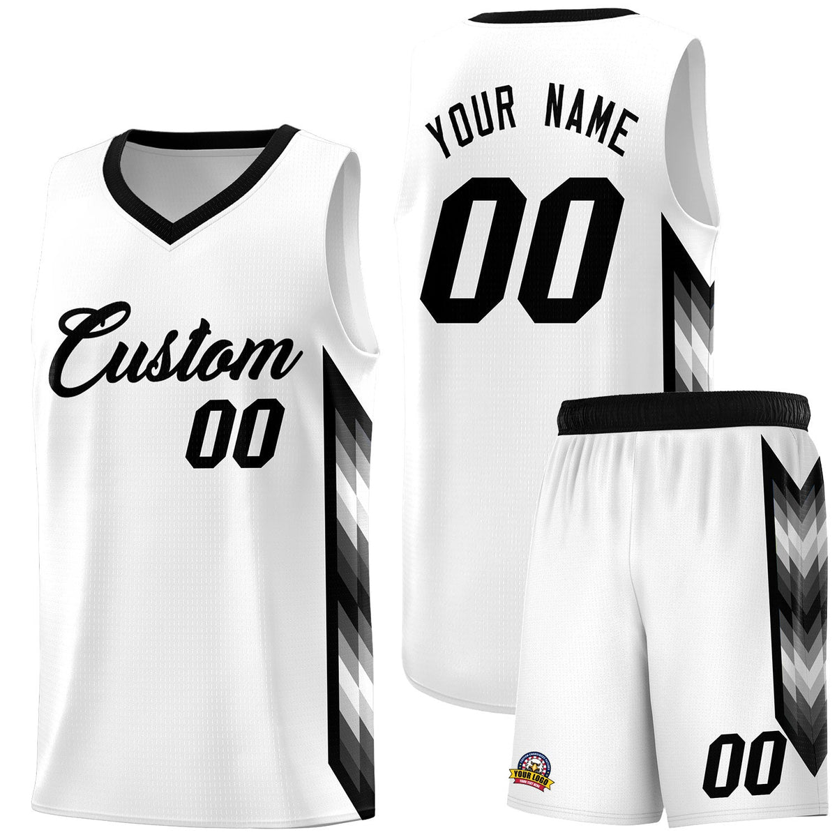 Custom White Mosaic Gradient Fashion Sports Uniform Basketball Jersey|KXKSHOP