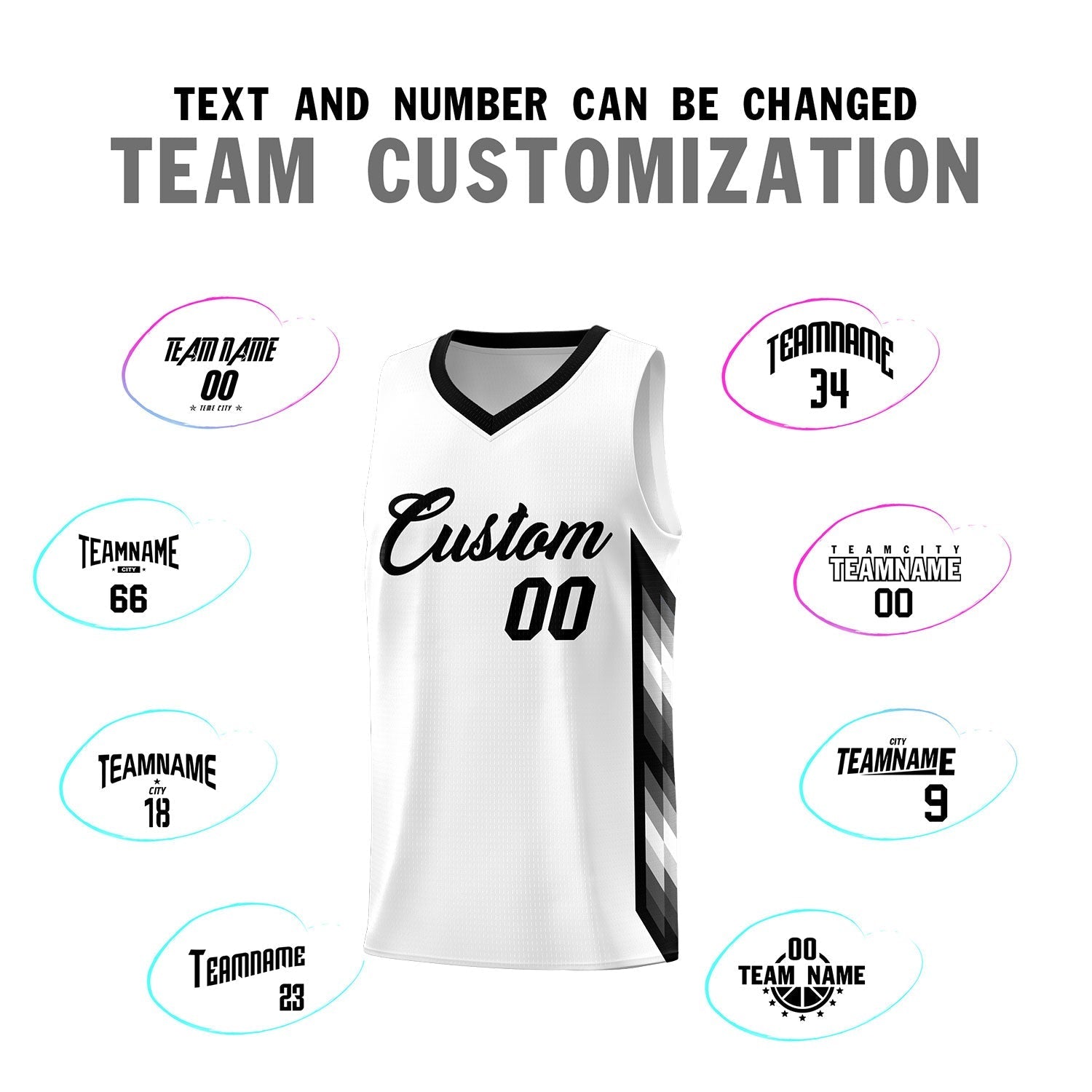 Custom White Mosaic Gradient Fashion Sports Uniform Basketball Jersey|KXKSHOP