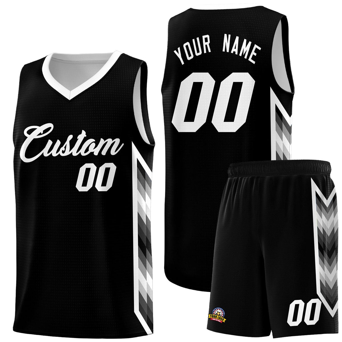 Custom Black Mosaic Gradient Fashion Sports Uniform Basketball Jersey|KXKSHOP