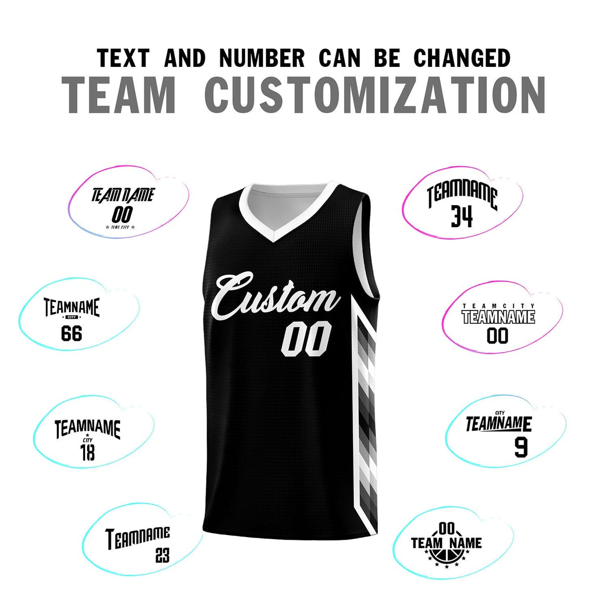 Custom Black Mosaic Gradient Fashion Sports Uniform Basketball Jersey|KXKSHOP