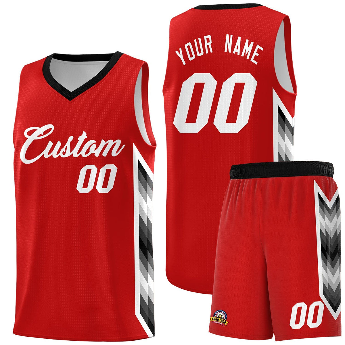 Custom Red Mosaic Gradient Fashion Sports Uniform Basketball Jersey|KXKSHOP