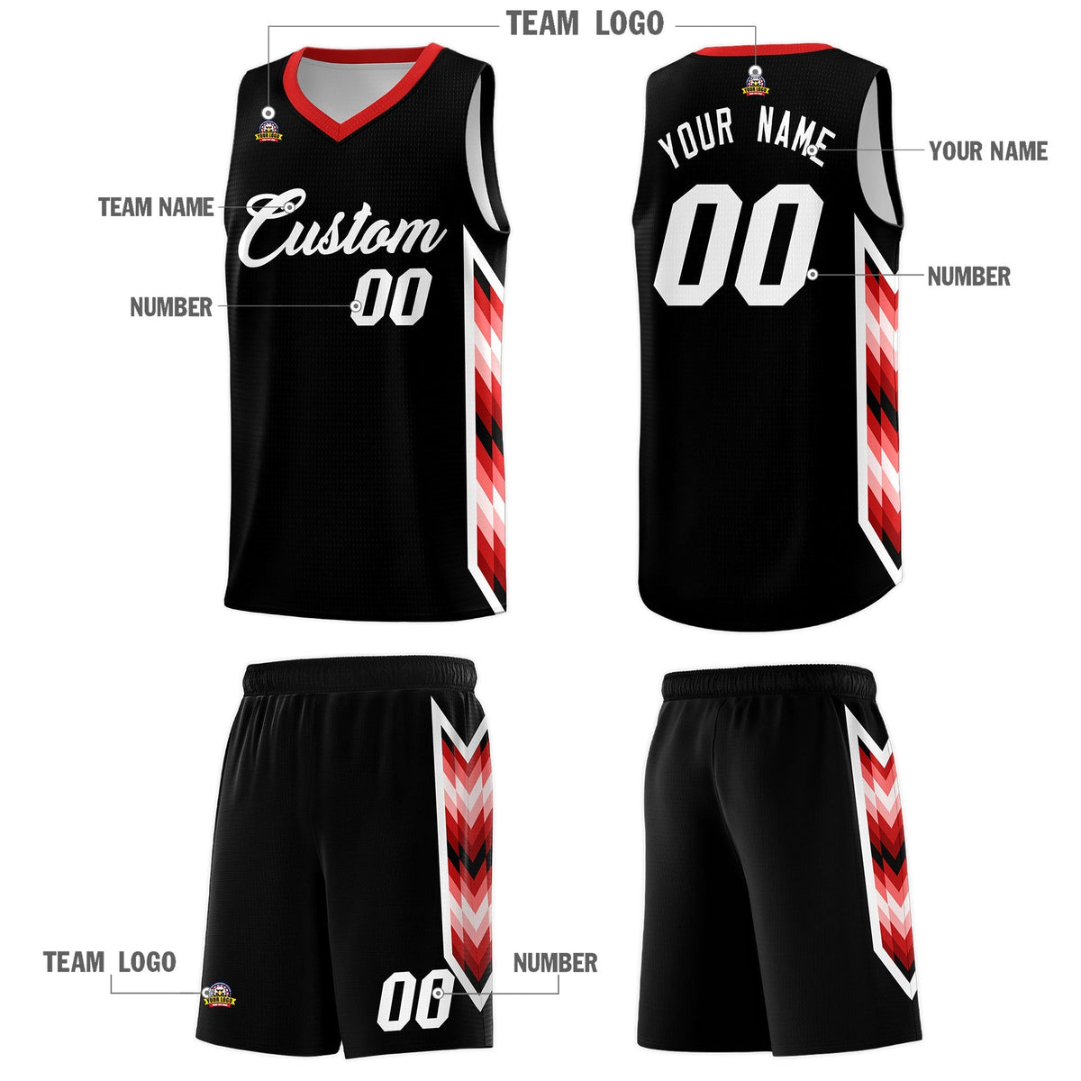 Custom Black Mosaic Gradient Fashion Sports Uniform Basketball Jersey|KXKSHOP