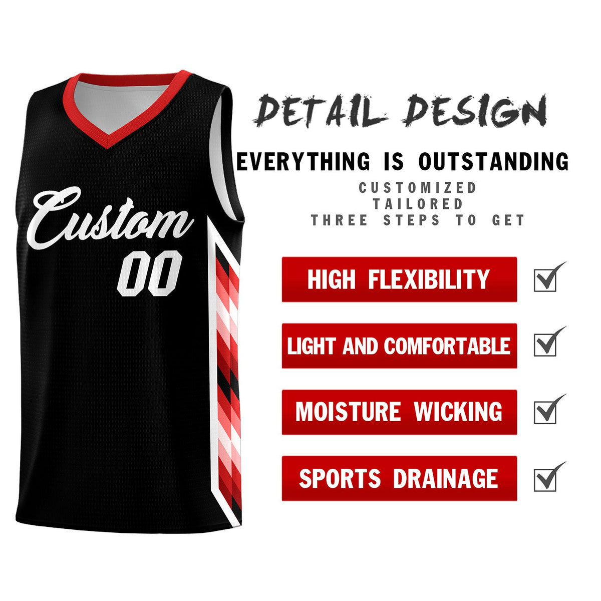 Custom Black Mosaic Gradient Fashion Sports Uniform Basketball Jersey|KXKSHOP