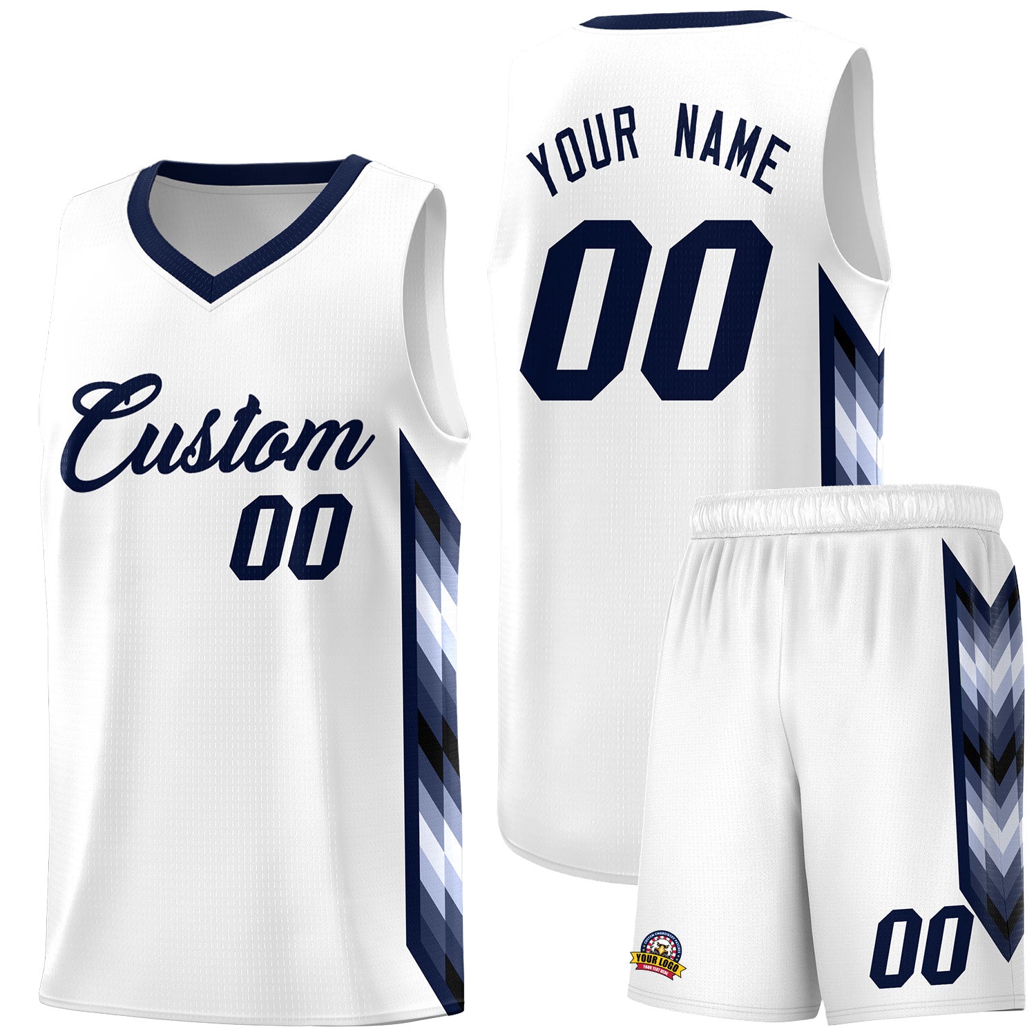 Custom White Mosaic Gradient Fashion Sports Uniform Basketball Jersey|KXKSHOP