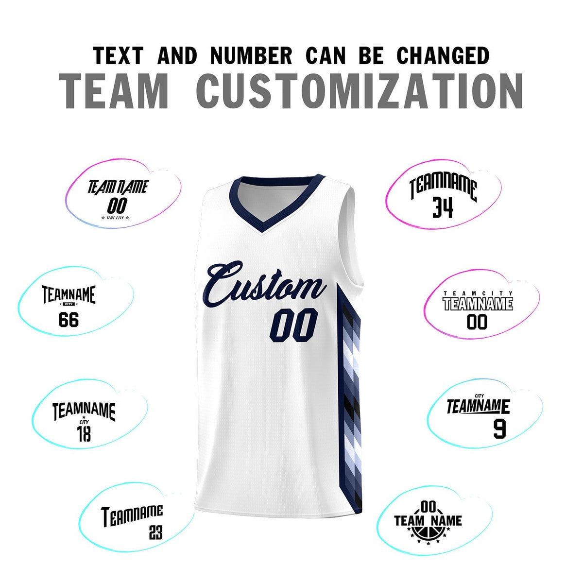 Custom White Mosaic Gradient Fashion Sports Uniform Basketball Jersey|KXKSHOP