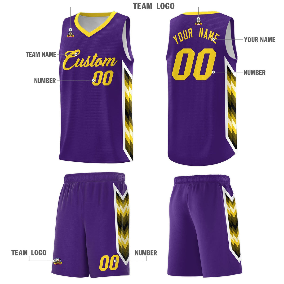 Custom Purple Mosaic Gradient Fashion Sports Uniform Basketball Jersey|KXKSHOP