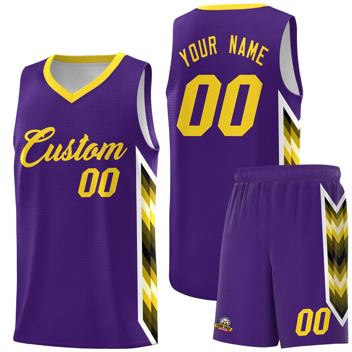 Custom Purple Mosaic Gradient Fashion Sports Uniform Basketball Jersey|KXKSHOP