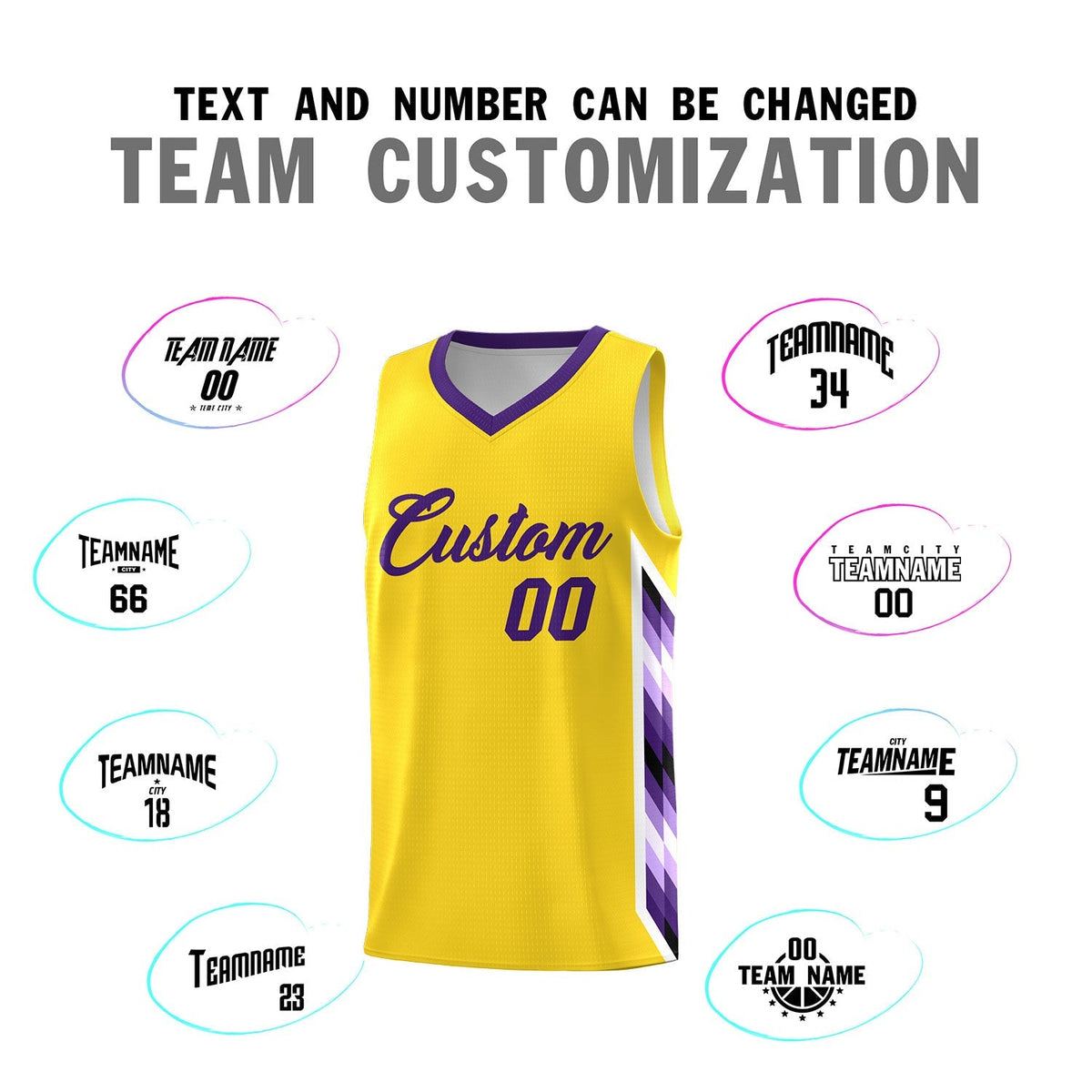 Custom Gold Mosaic Gradient Fashion Sports Uniform Basketball Jersey|KXKSHOP
