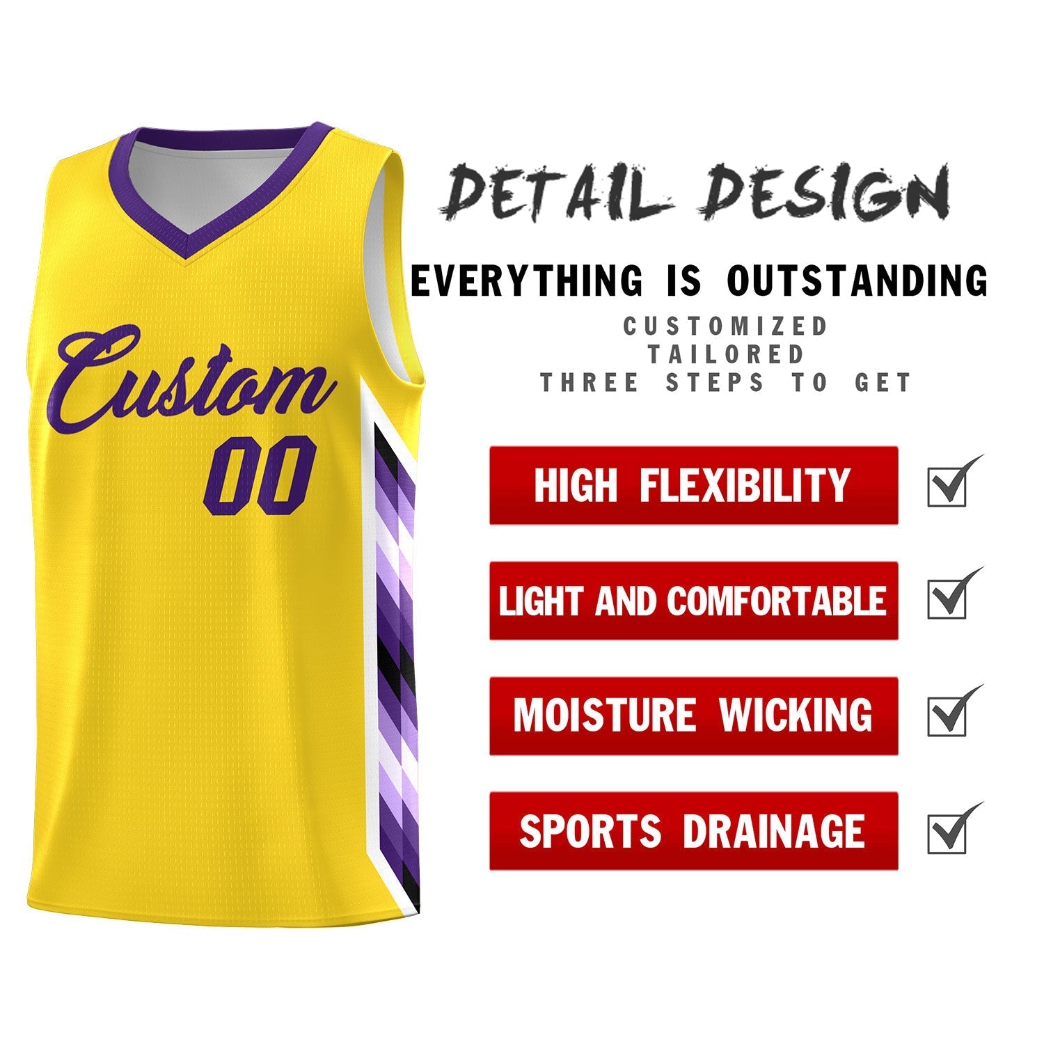 Custom Gold Mosaic Gradient Fashion Sports Uniform Basketball Jersey|KXKSHOP