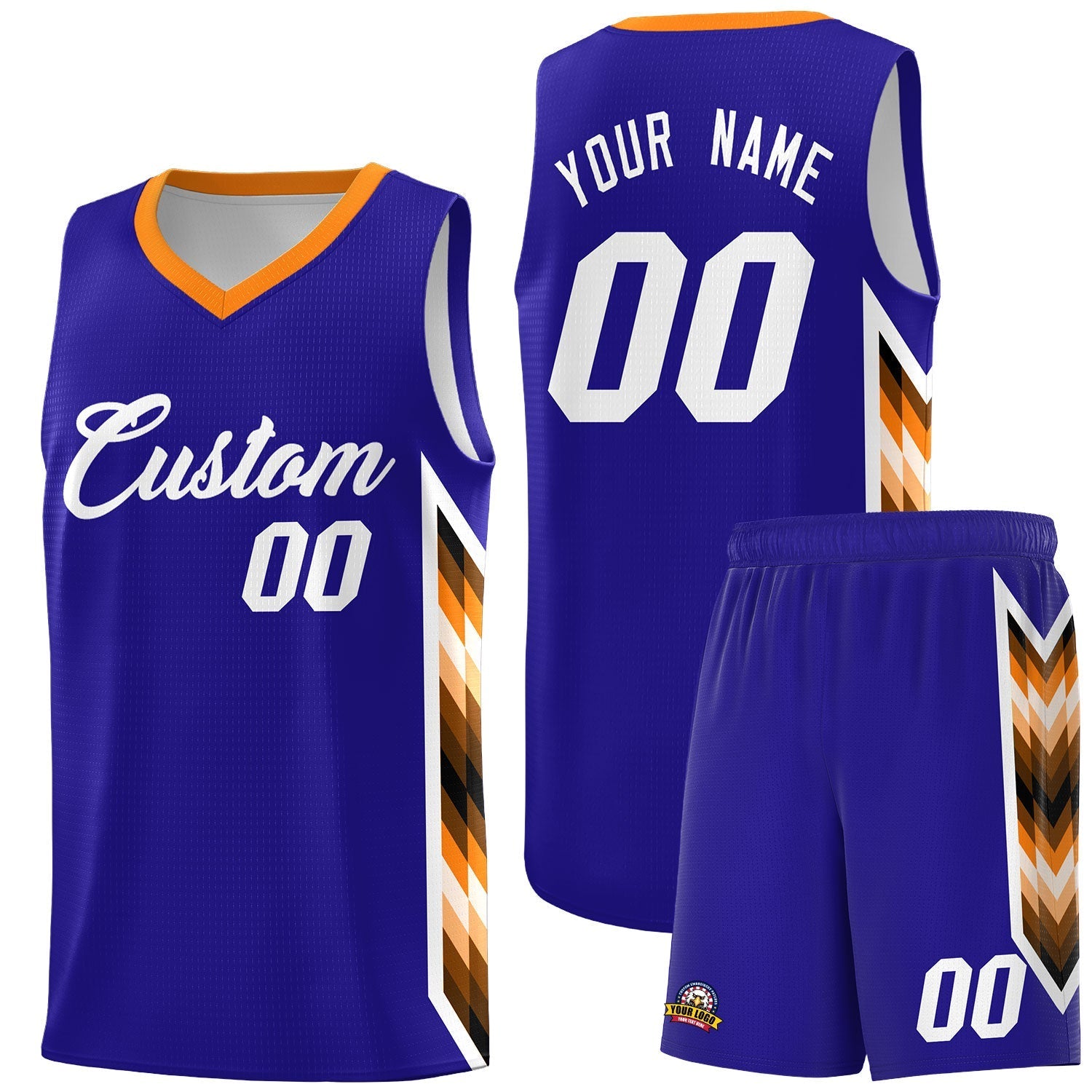 Custom Royal Mosaic Gradient Fashion Sports Uniform Basketball Jersey|KXKSHOP
