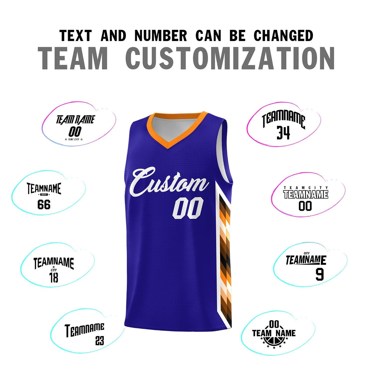 Custom Royal Mosaic Gradient Fashion Sports Uniform Basketball Jersey|KXKSHOP