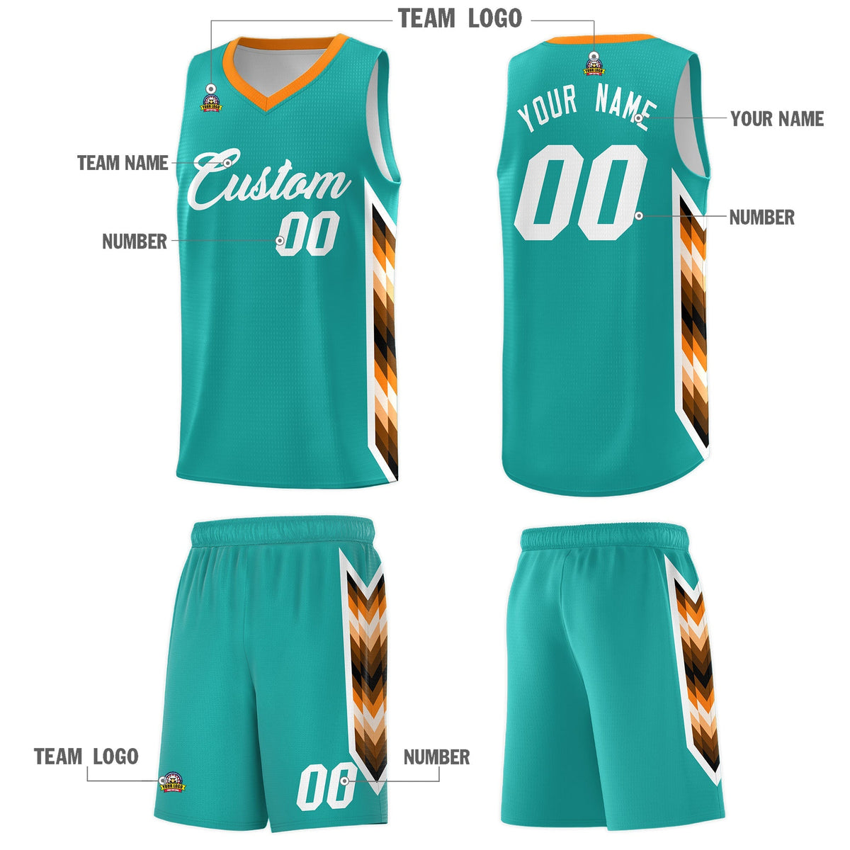 Custom Aqua Mosaic Gradient Fashion Sports Uniform Basketball Jersey|KXKSHOP