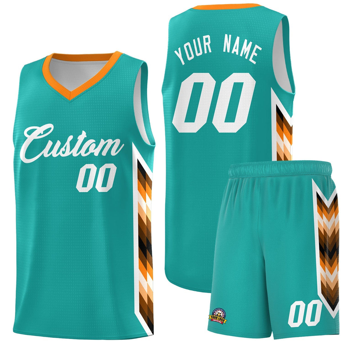 Custom Aqua Mosaic Gradient Fashion Sports Uniform Basketball Jersey|KXKSHOP