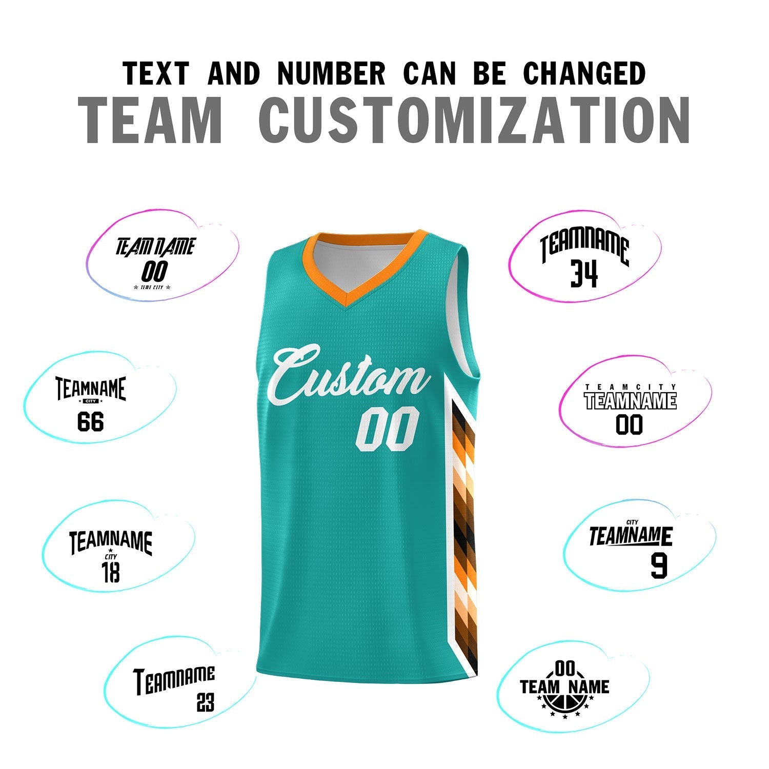 Custom Aqua Mosaic Gradient Fashion Sports Uniform Basketball Jersey|KXKSHOP