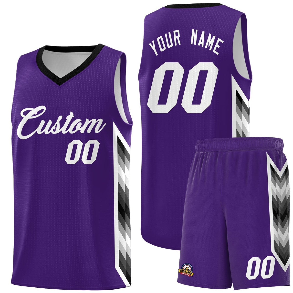 Custom Purple Mosaic Gradient Fashion Sports Uniform Basketball Jersey|KXKSHOP