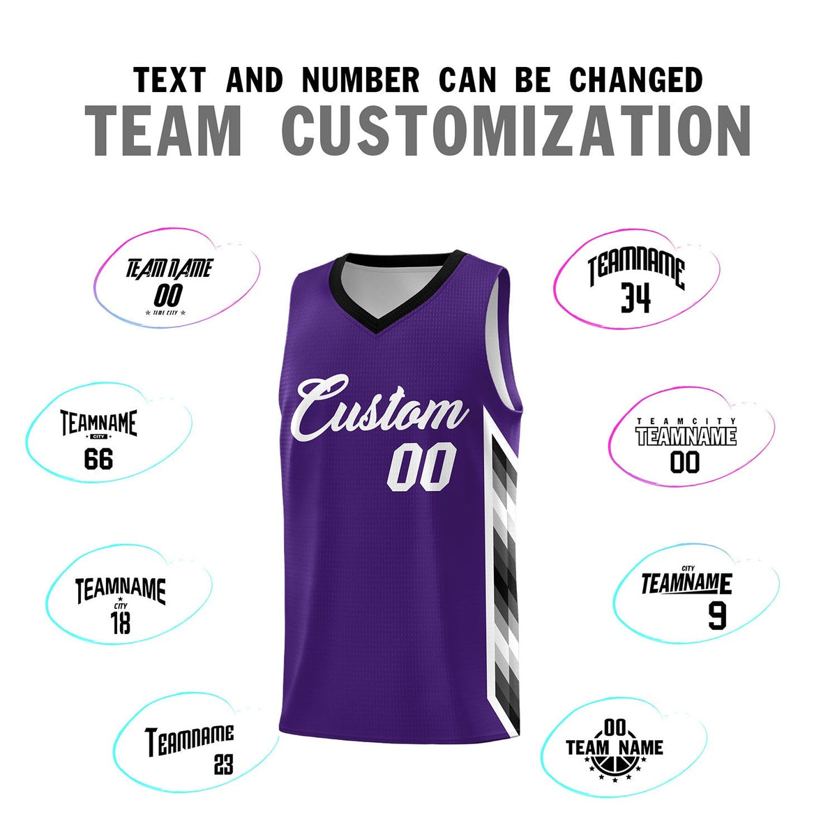 Custom Purple Mosaic Gradient Fashion Sports Uniform Basketball Jersey|KXKSHOP