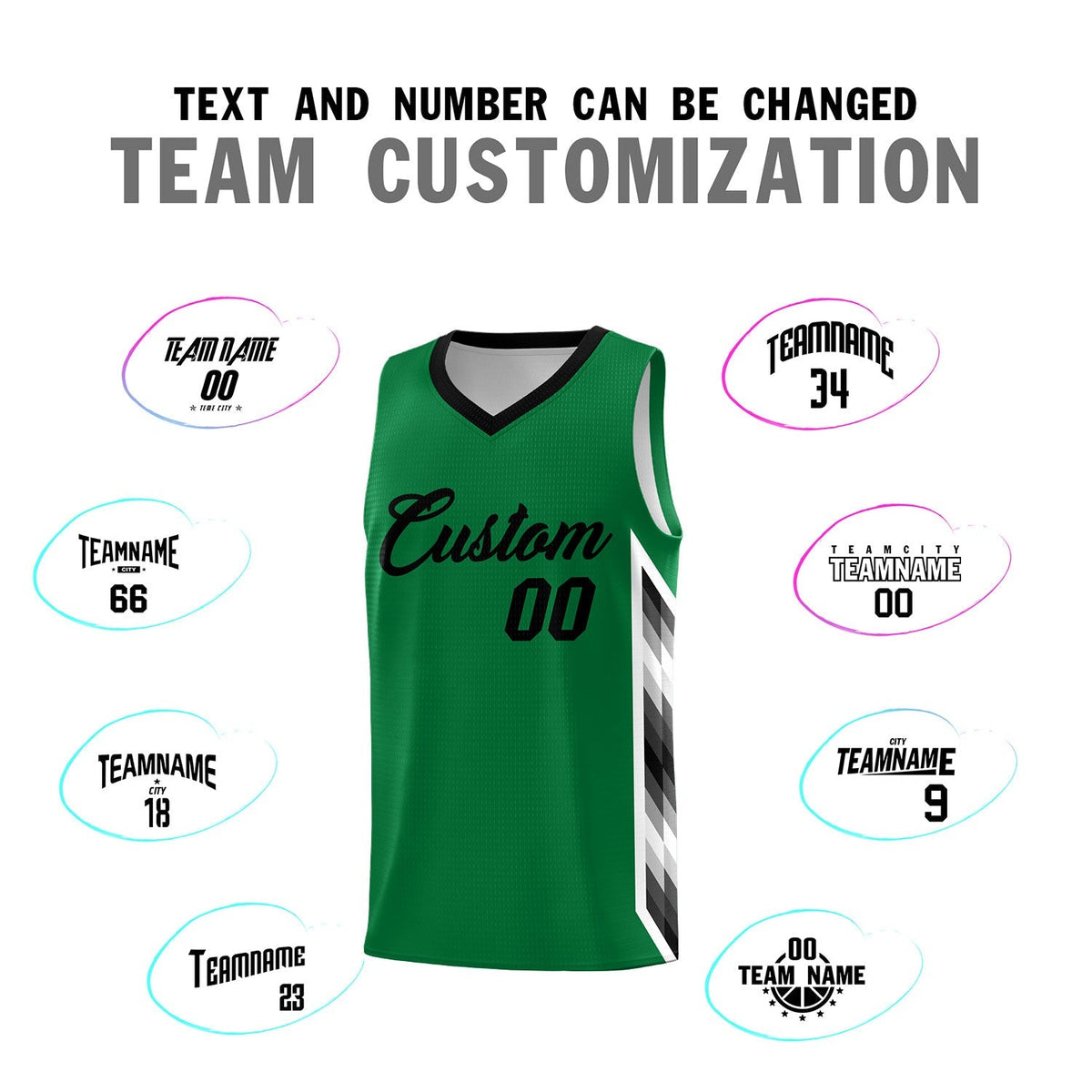 Custom Kelly Green Mosaic Gradient Fashion Sports Uniform Basketball Jersey|KXKSHOP