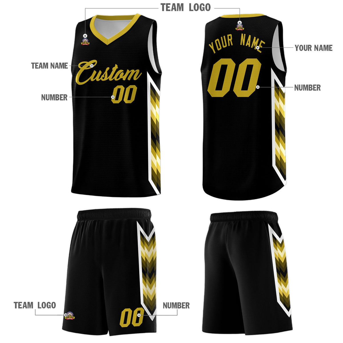 Custom Black Mosaic Gradient Fashion Sports Uniform Basketball Jersey|KXKSHOP