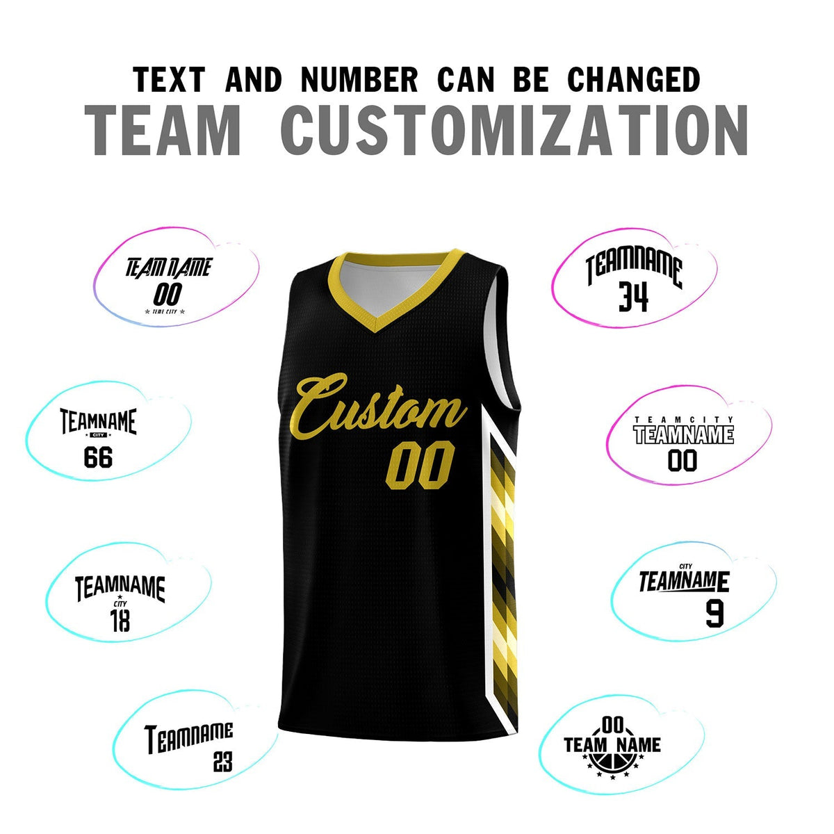 Custom Black Mosaic Gradient Fashion Sports Uniform Basketball Jersey|KXKSHOP