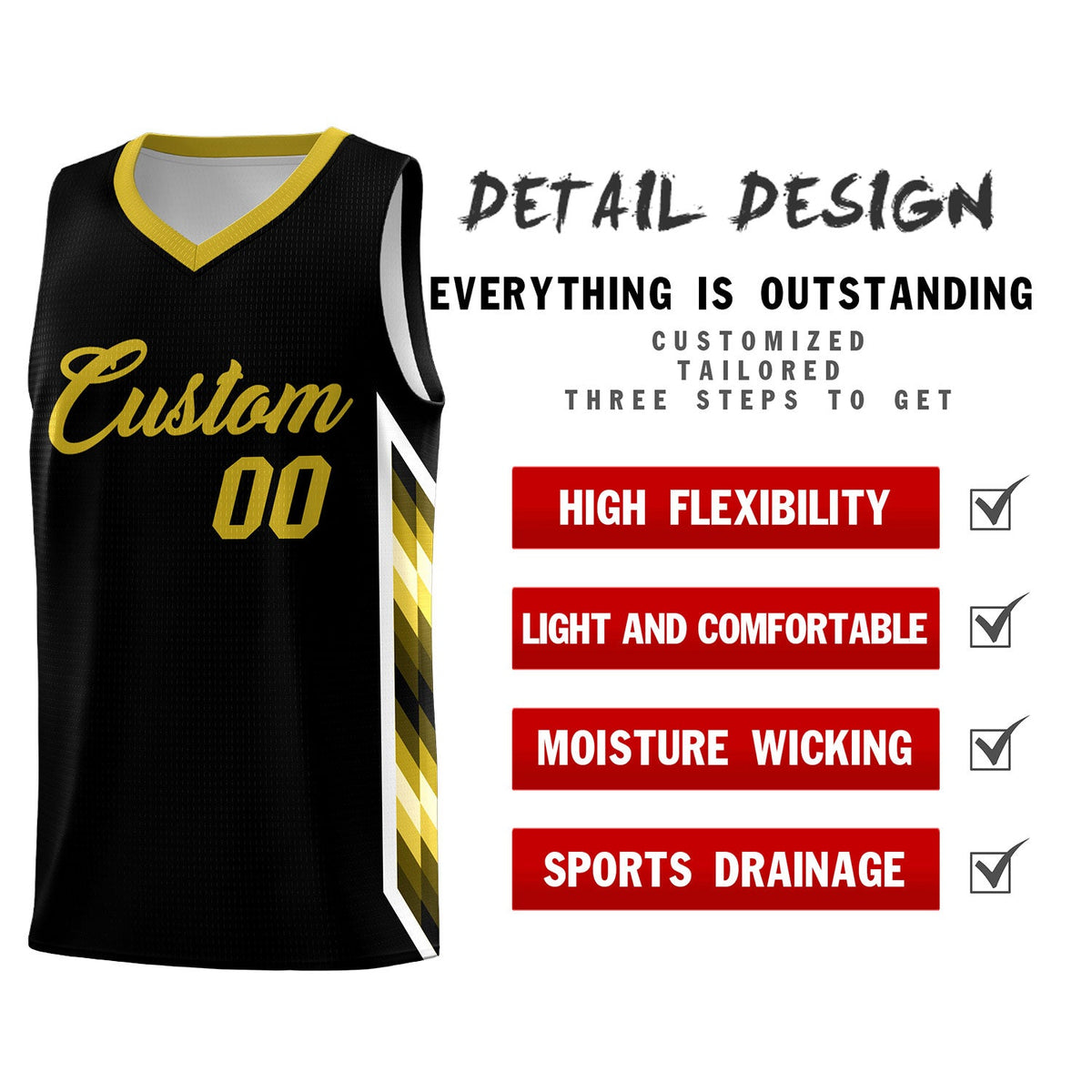 Custom Black Mosaic Gradient Fashion Sports Uniform Basketball Jersey|KXKSHOP