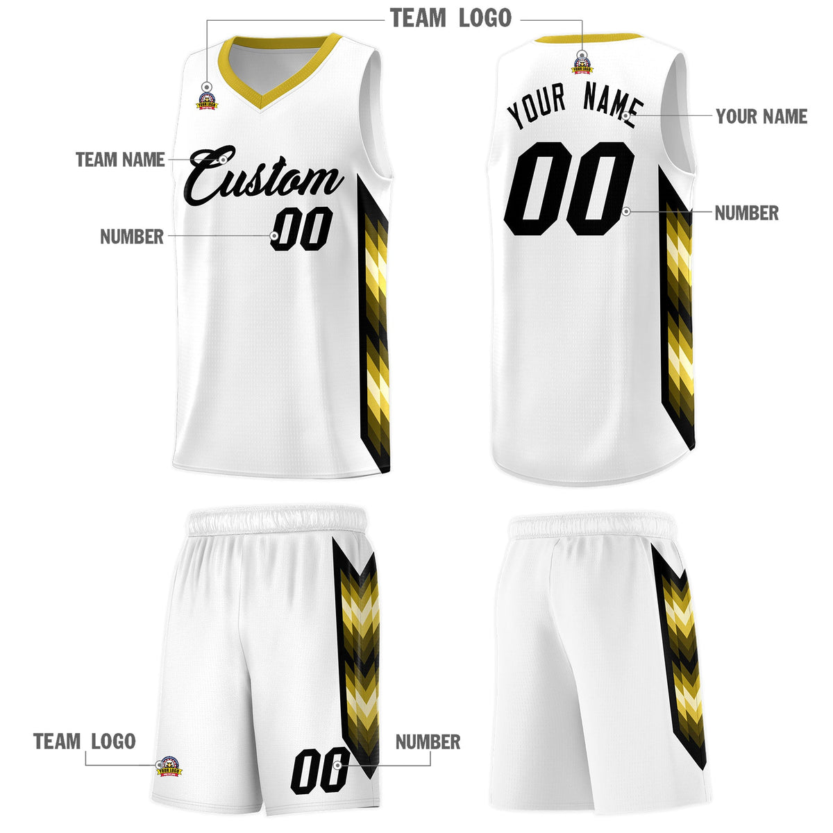 Custom White Mosaic Gradient Fashion Sports Uniform Basketball Jersey|KXKSHOP