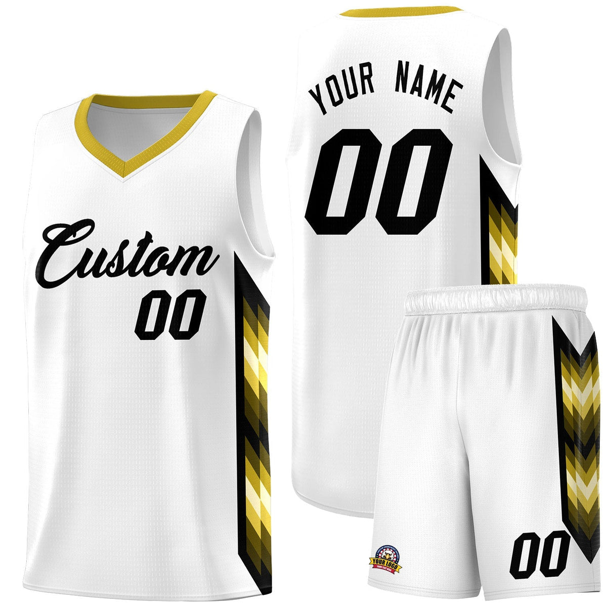 Custom White Mosaic Gradient Fashion Sports Uniform Basketball Jersey|KXKSHOP
