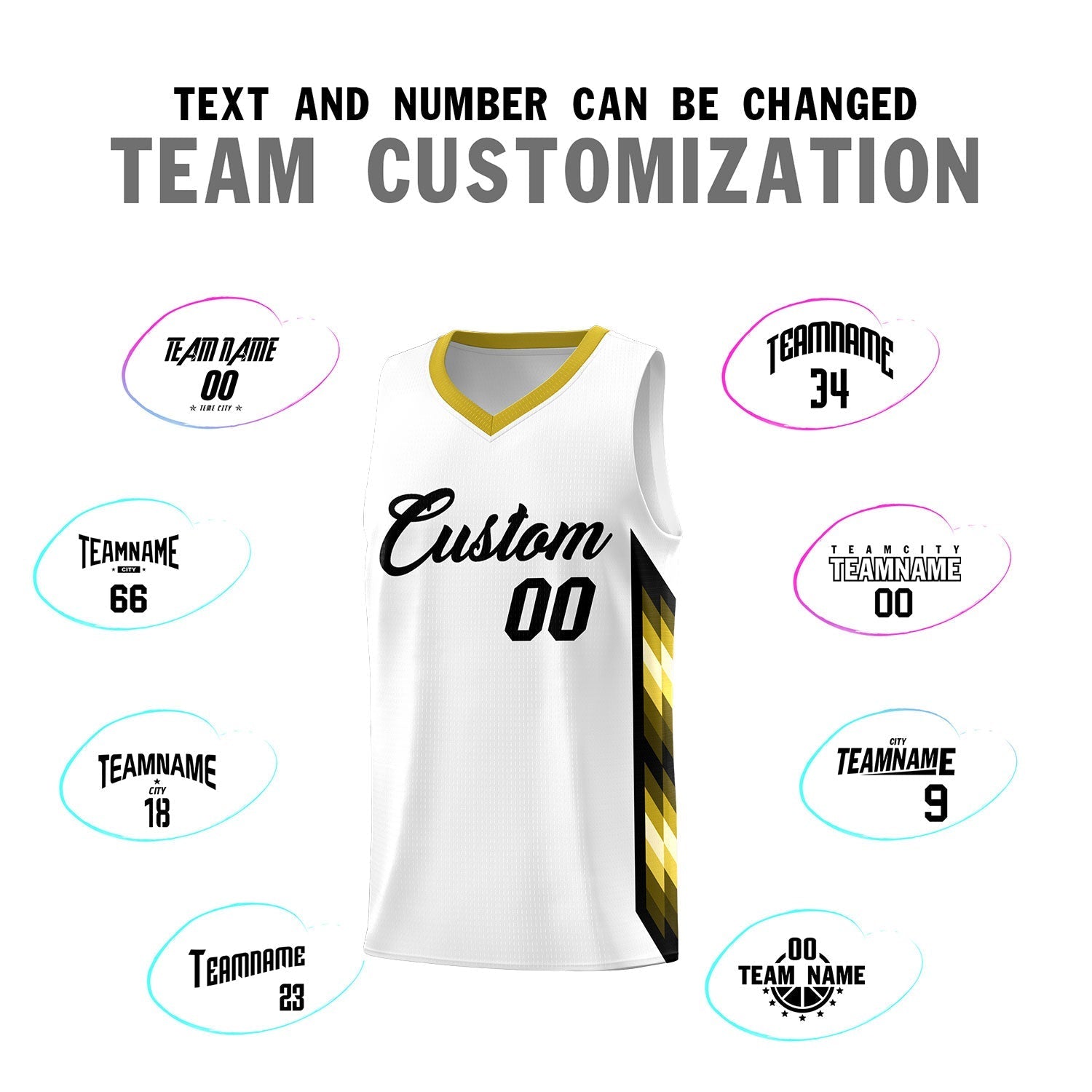 Custom White Mosaic Gradient Fashion Sports Uniform Basketball Jersey|KXKSHOP