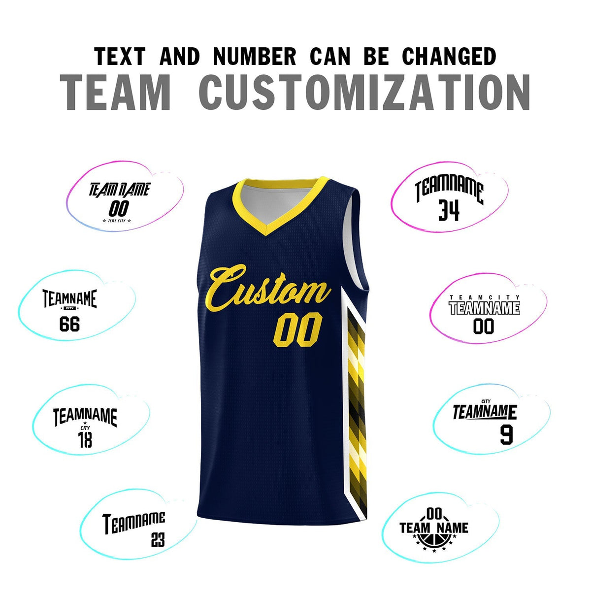 Custom Navy Mosaic Gradient Fashion Sports Uniform Basketball Jersey|KXKSHOP