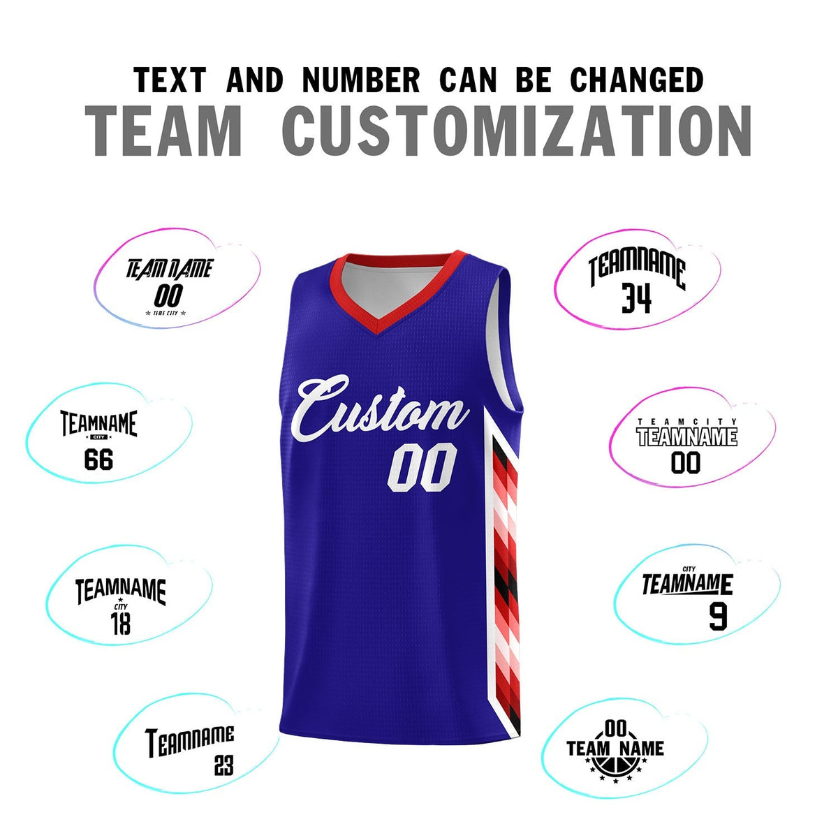 Custom Royal Mosaic Gradient Fashion Sports Uniform Basketball Jersey|KXKSHOP