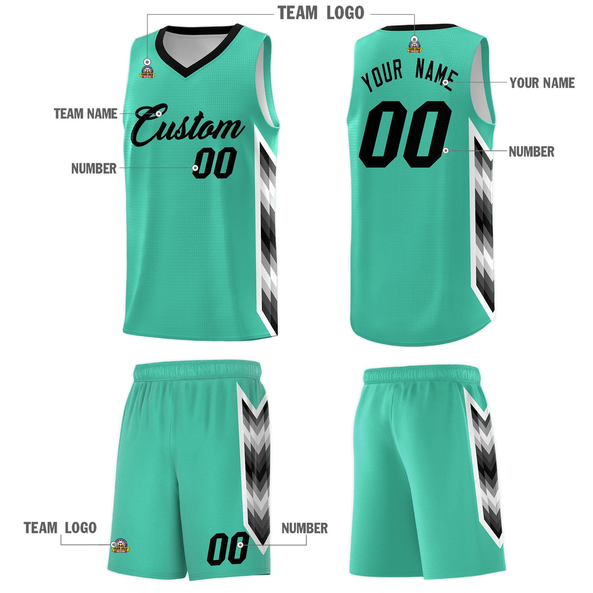 Custom Bright Green Mosaic Gradient Fashion Sports Uniform Basketball Jersey|KXKSHOP
