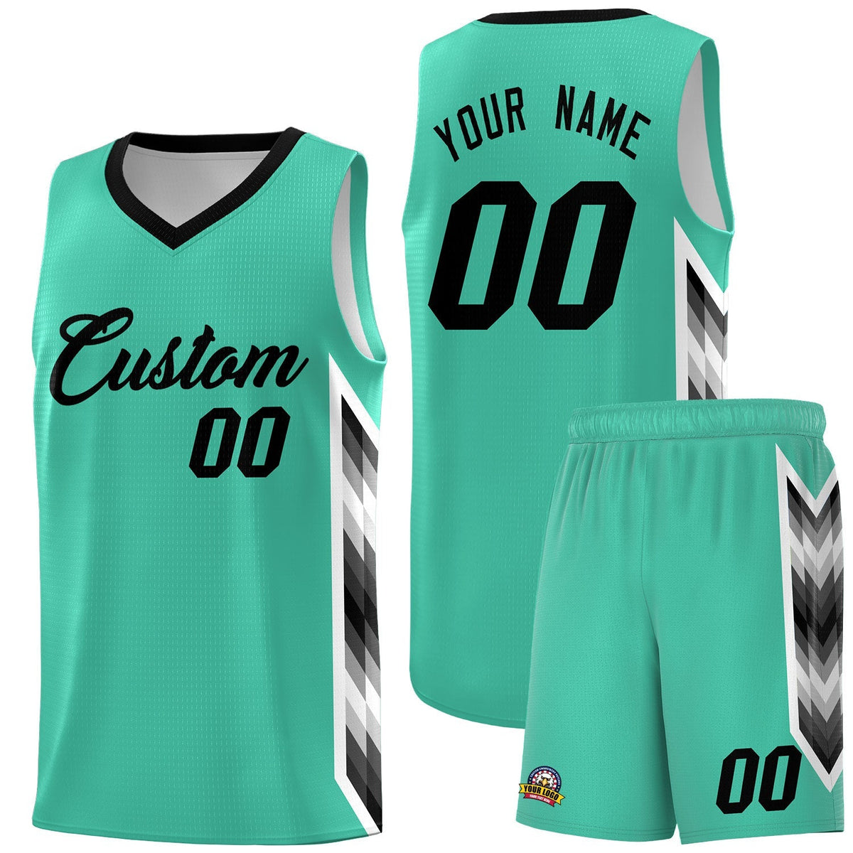 Custom Bright Green Mosaic Gradient Fashion Sports Uniform Basketball Jersey|KXKSHOP