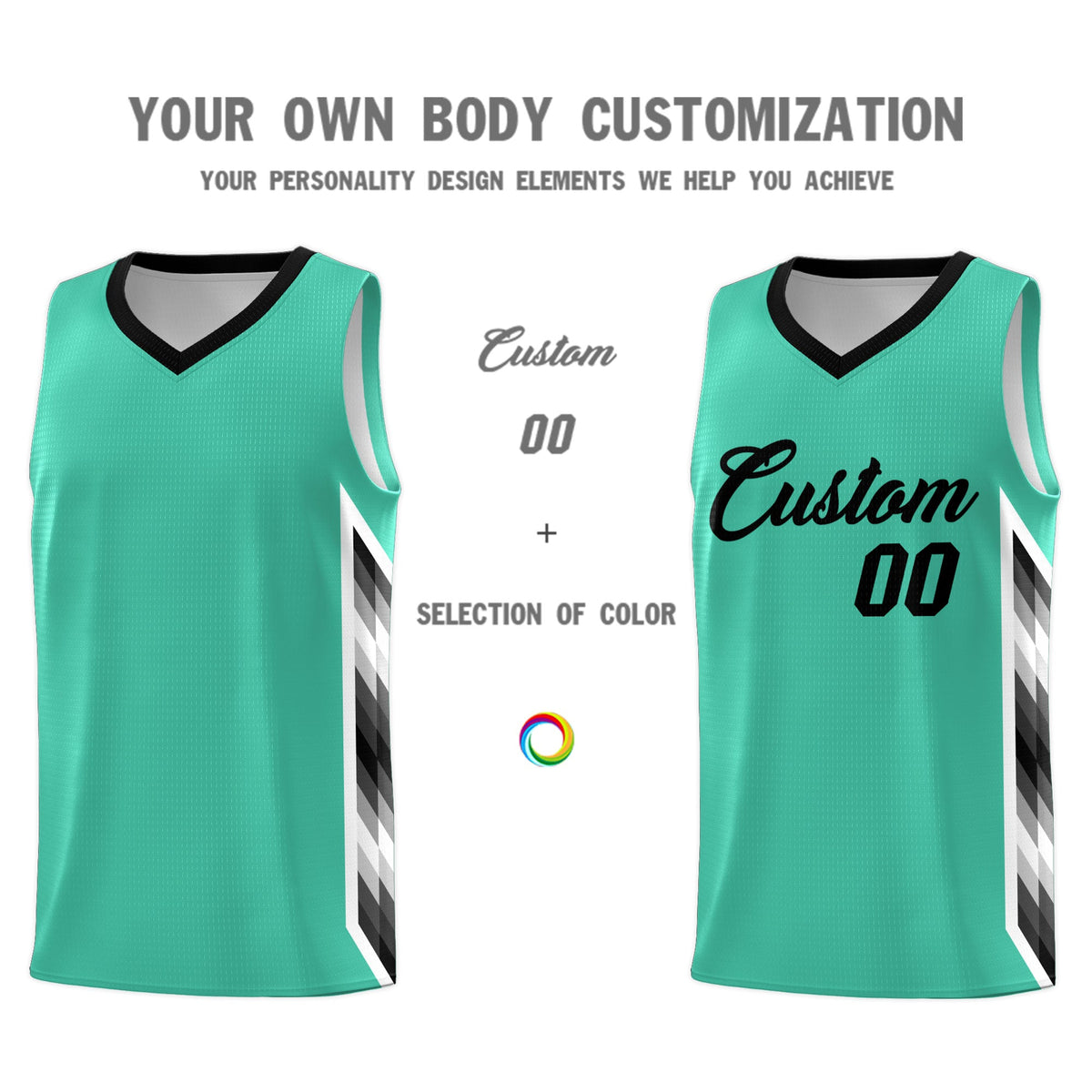 Custom Bright Green Mosaic Gradient Fashion Sports Uniform Basketball Jersey|KXKSHOP