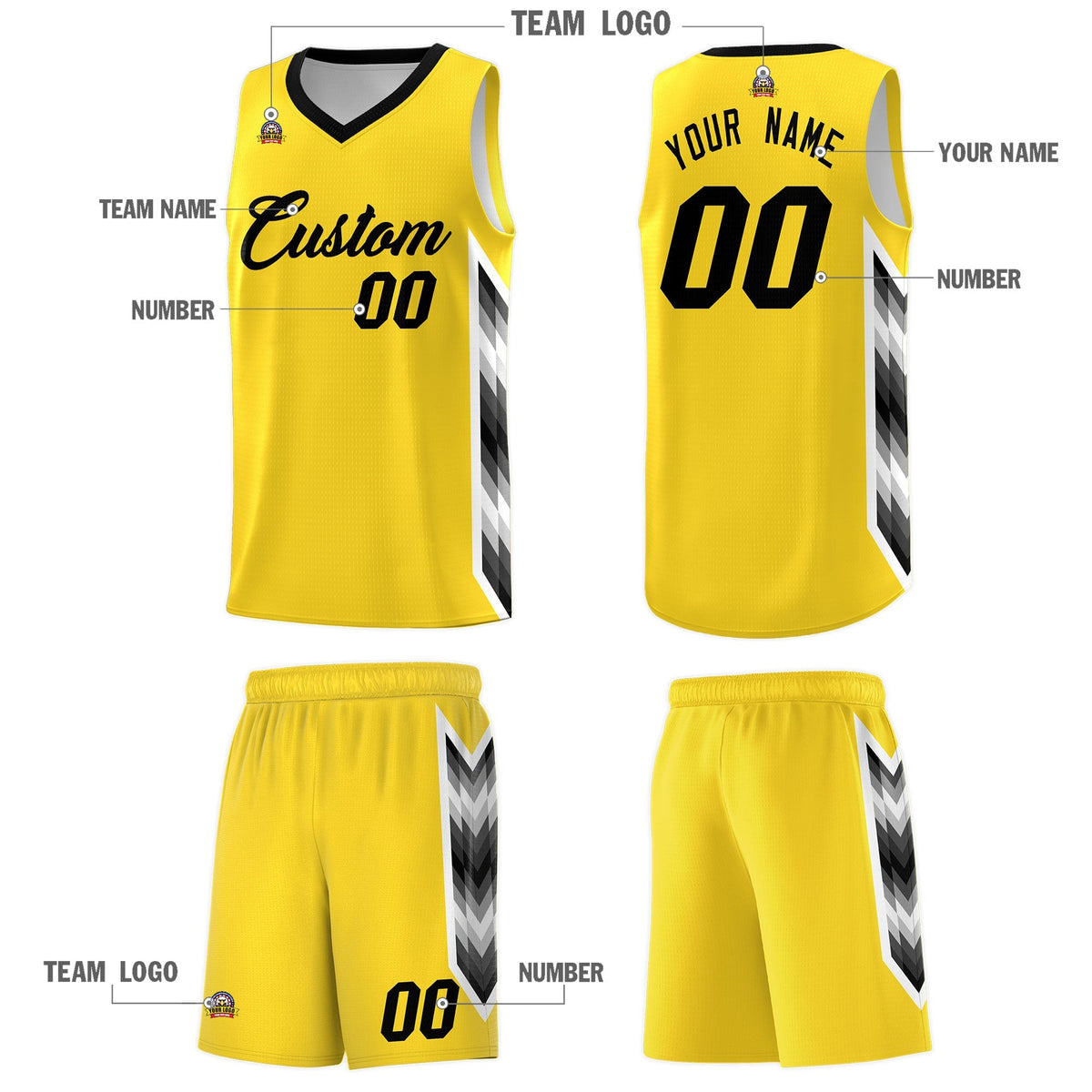 Custom Gold Mosaic Gradient Fashion Sports Uniform Basketball Jersey|KXKSHOP
