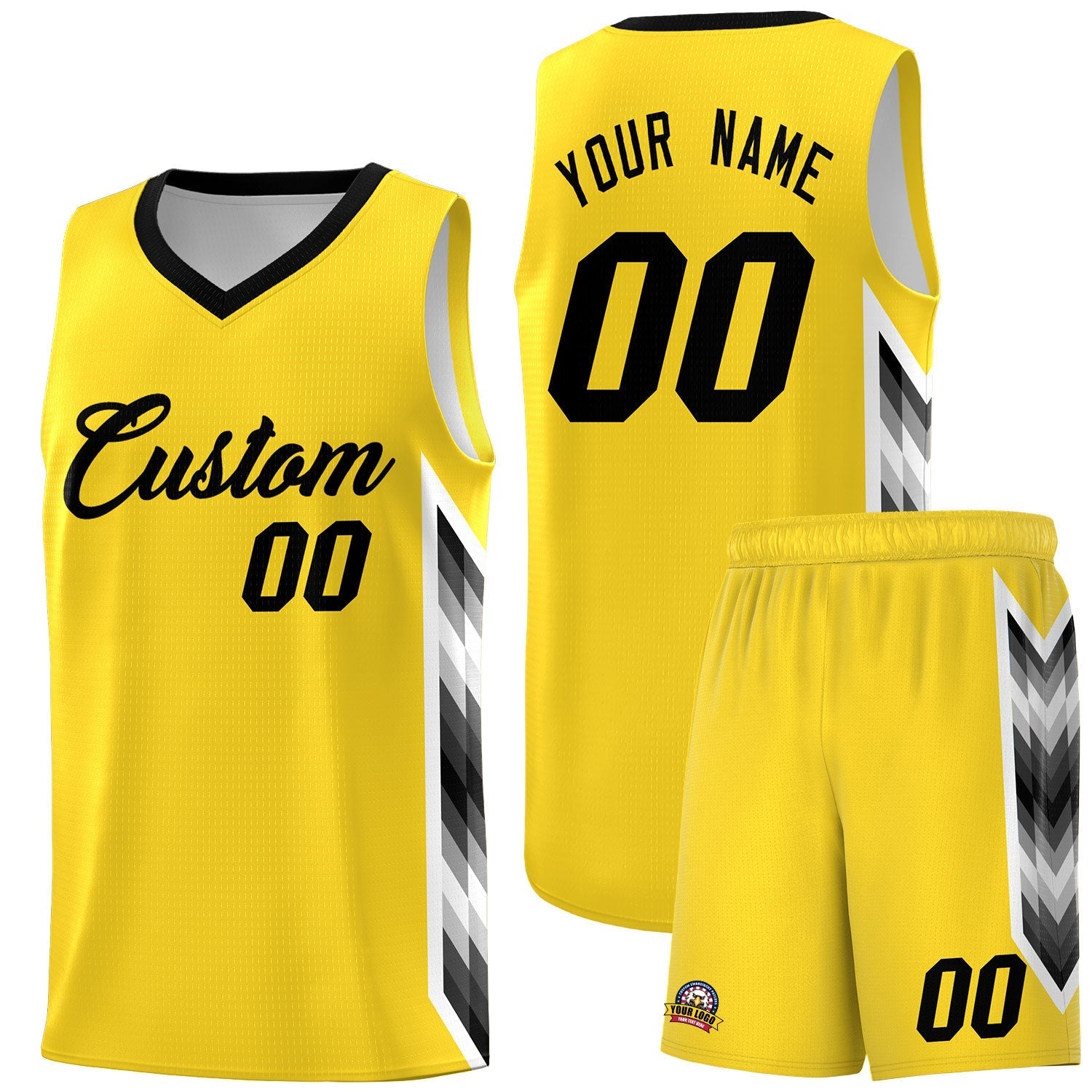 Custom Gold Mosaic Gradient Fashion Sports Uniform Basketball Jersey|KXKSHOP