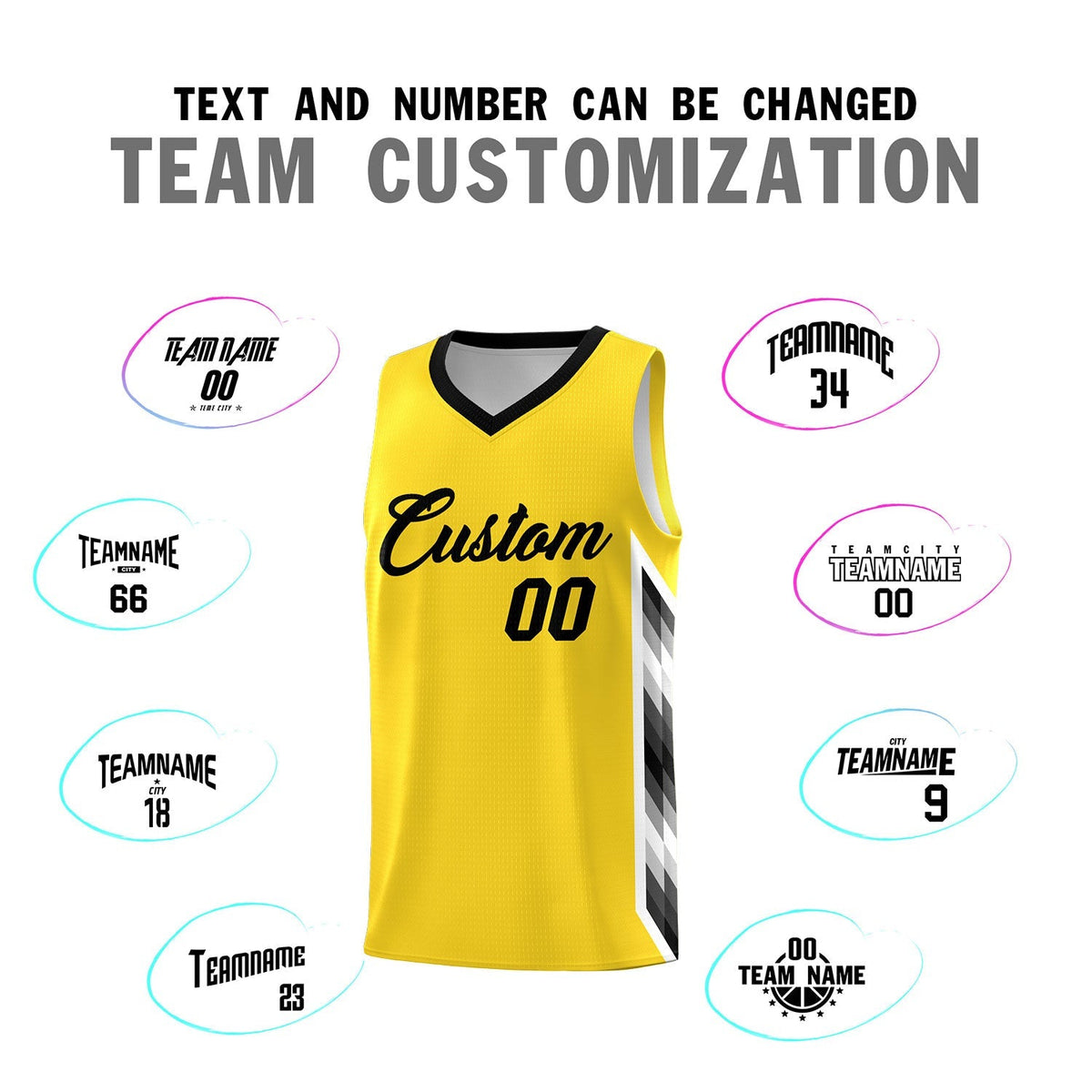 Custom Gold Mosaic Gradient Fashion Sports Uniform Basketball Jersey|KXKSHOP