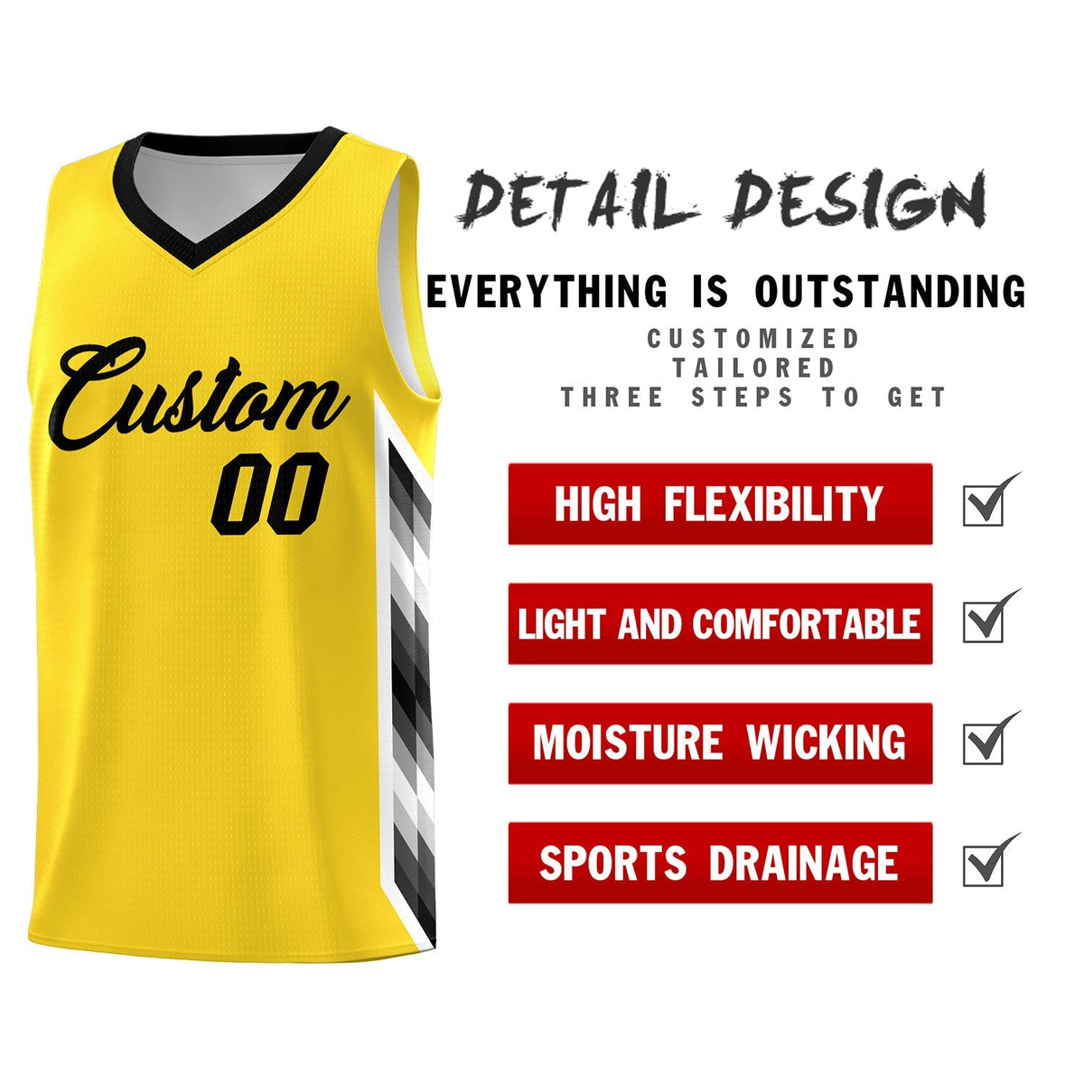 Custom Gold Mosaic Gradient Fashion Sports Uniform Basketball Jersey|KXKSHOP