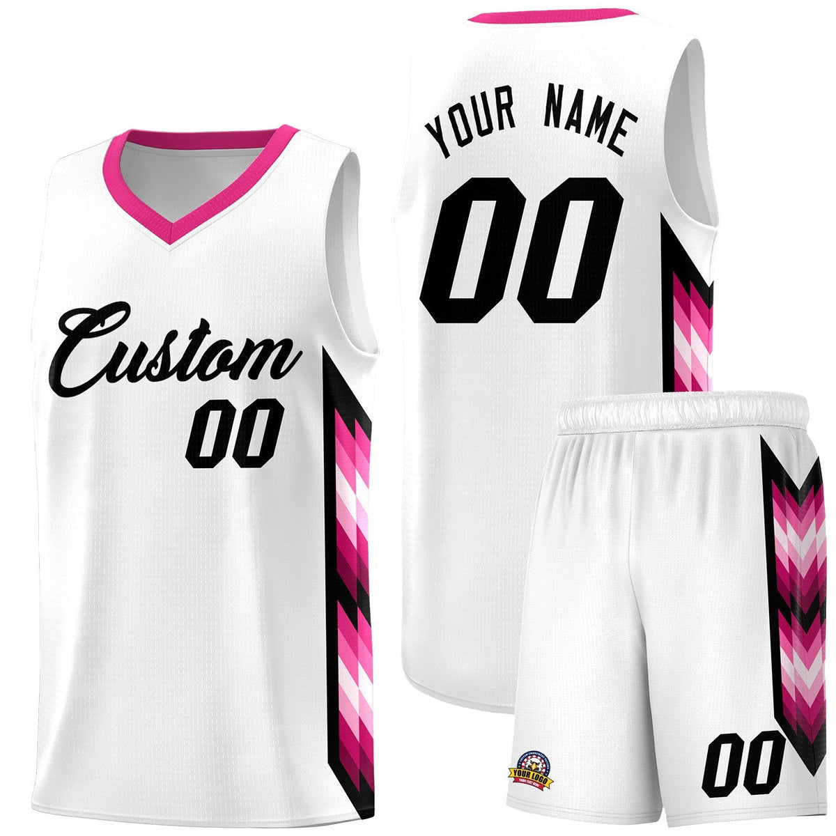 Custom White Mosaic Gradient Fashion Sports Uniform Basketball Jersey|KXKSHOP