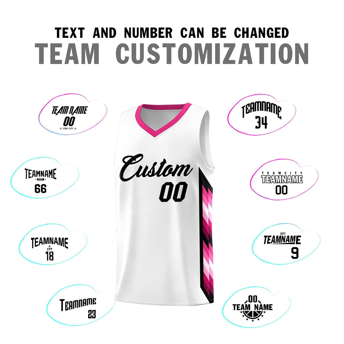 Custom White Mosaic Gradient Fashion Sports Uniform Basketball Jersey|KXKSHOP