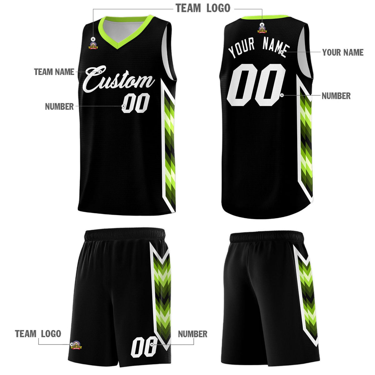 Custom Black Mosaic Gradient Fashion Sports Uniform Basketball Jersey|KXKSHOP