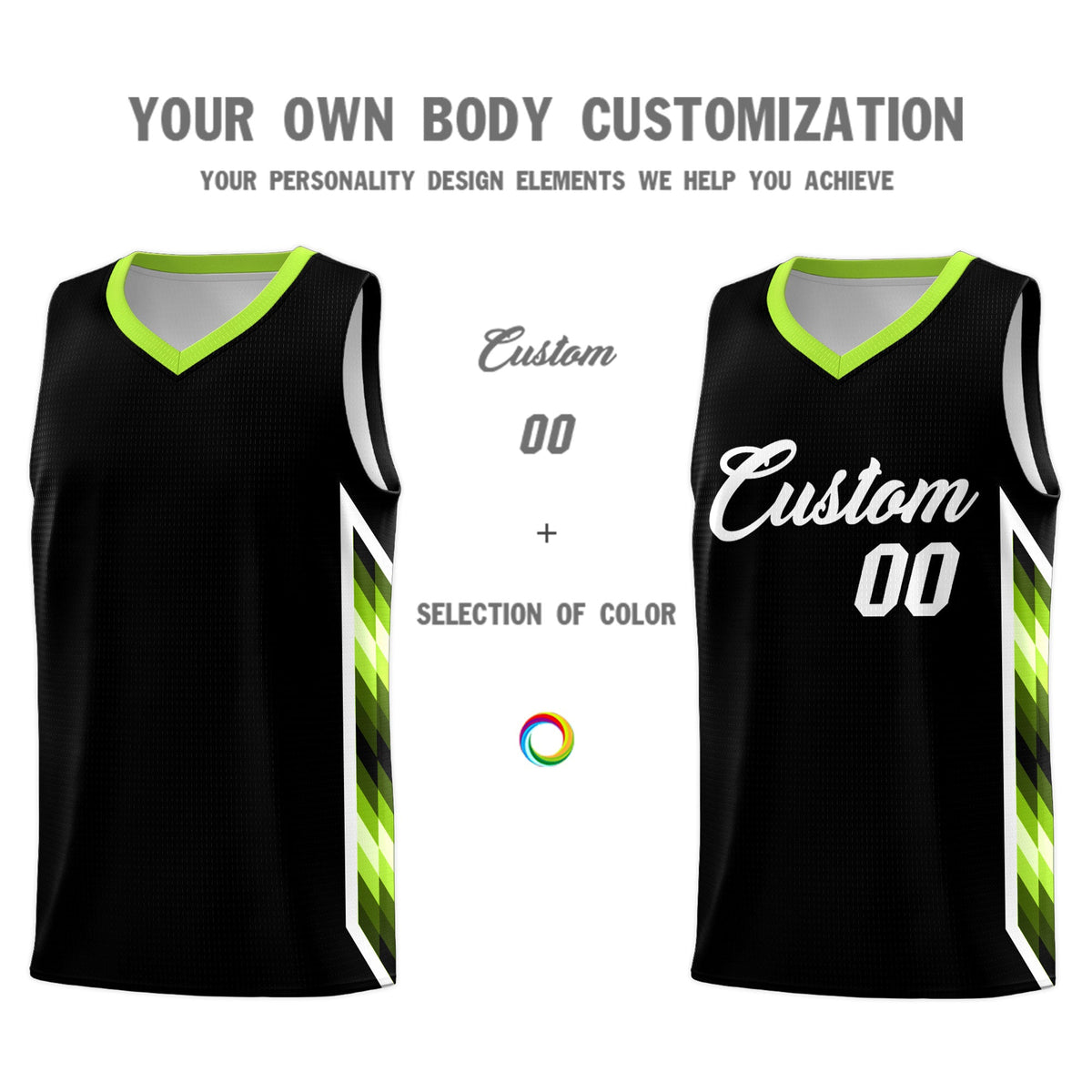 Custom Black Mosaic Gradient Fashion Sports Uniform Basketball Jersey|KXKSHOP
