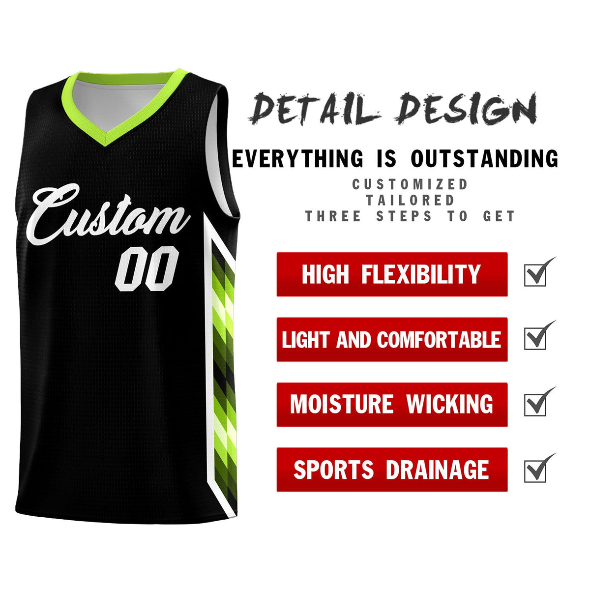 Custom Black Mosaic Gradient Fashion Sports Uniform Basketball Jersey|KXKSHOP