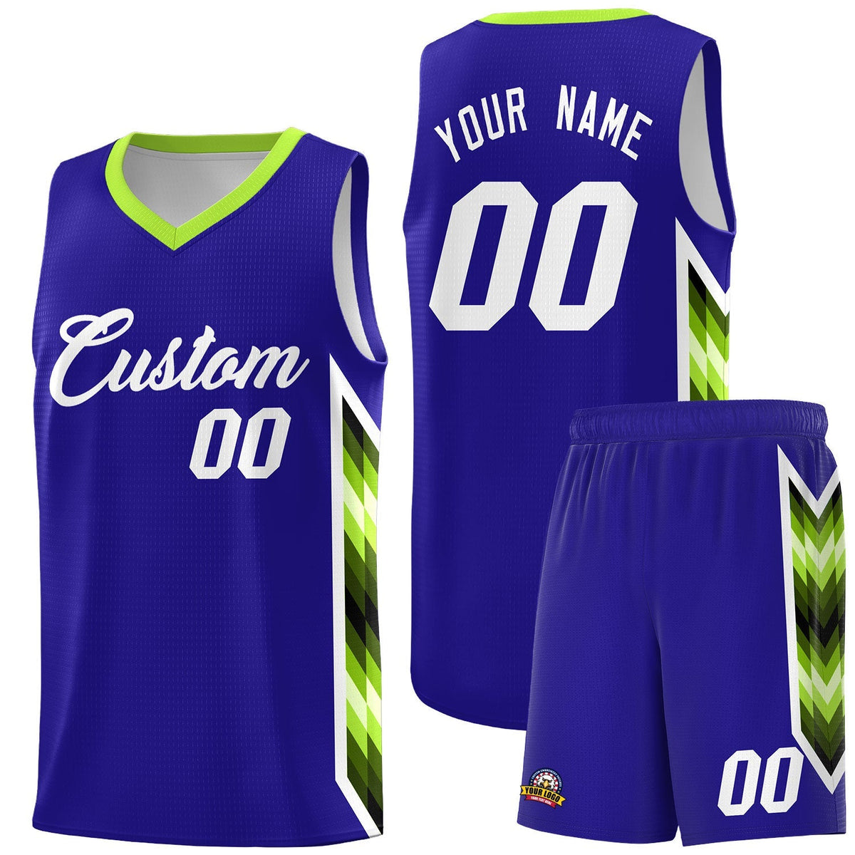 Custom Royal Mosaic Gradient Fashion Sports Uniform Basketball Jersey|KXKSHOP