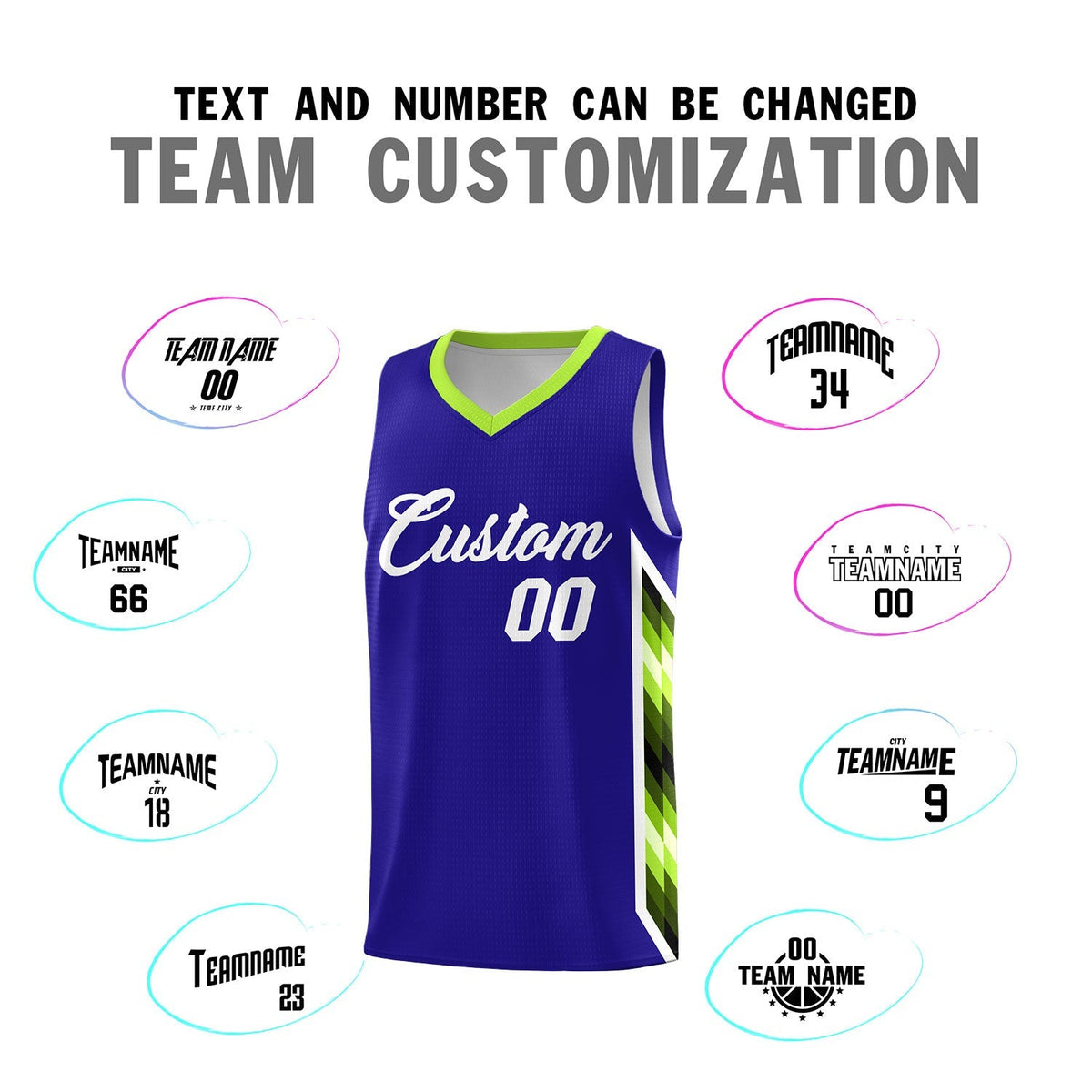 Custom Royal Mosaic Gradient Fashion Sports Uniform Basketball Jersey|KXKSHOP