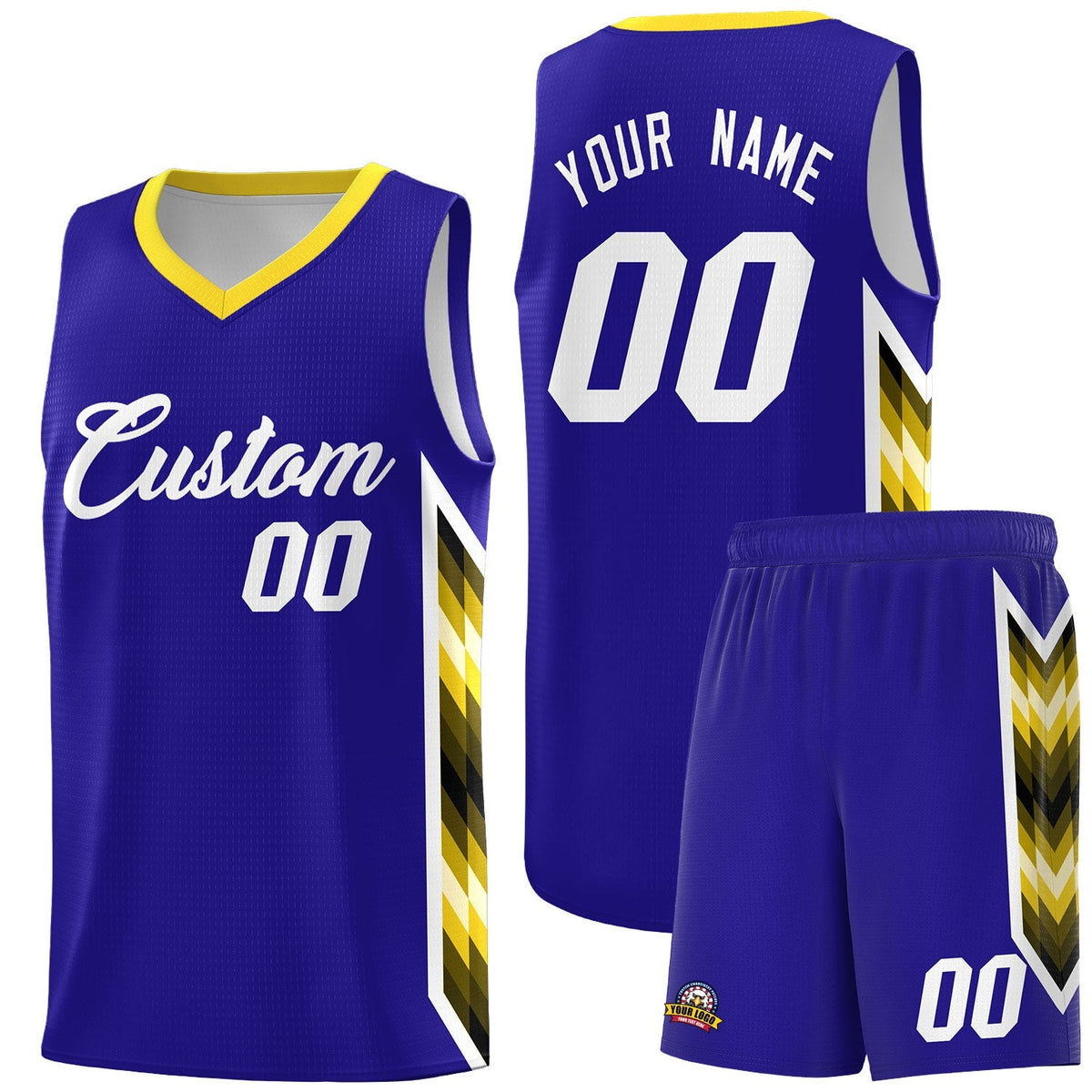 Custom Royal Mosaic Gradient Fashion Sports Uniform Basketball Jersey|KXKSHOP