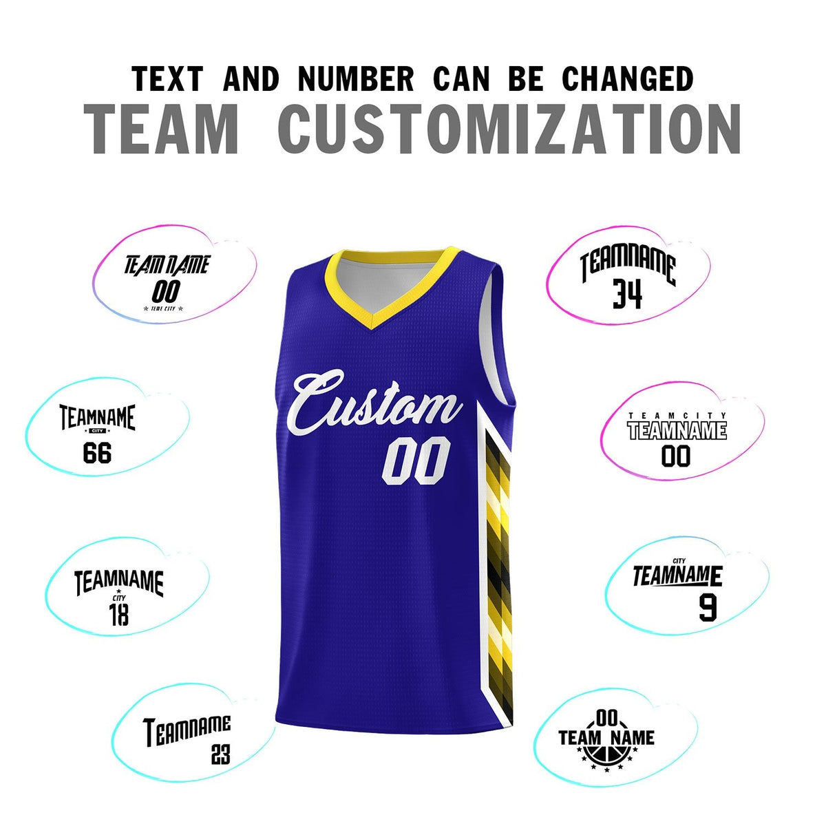 Custom Royal Mosaic Gradient Fashion Sports Uniform Basketball Jersey|KXKSHOP