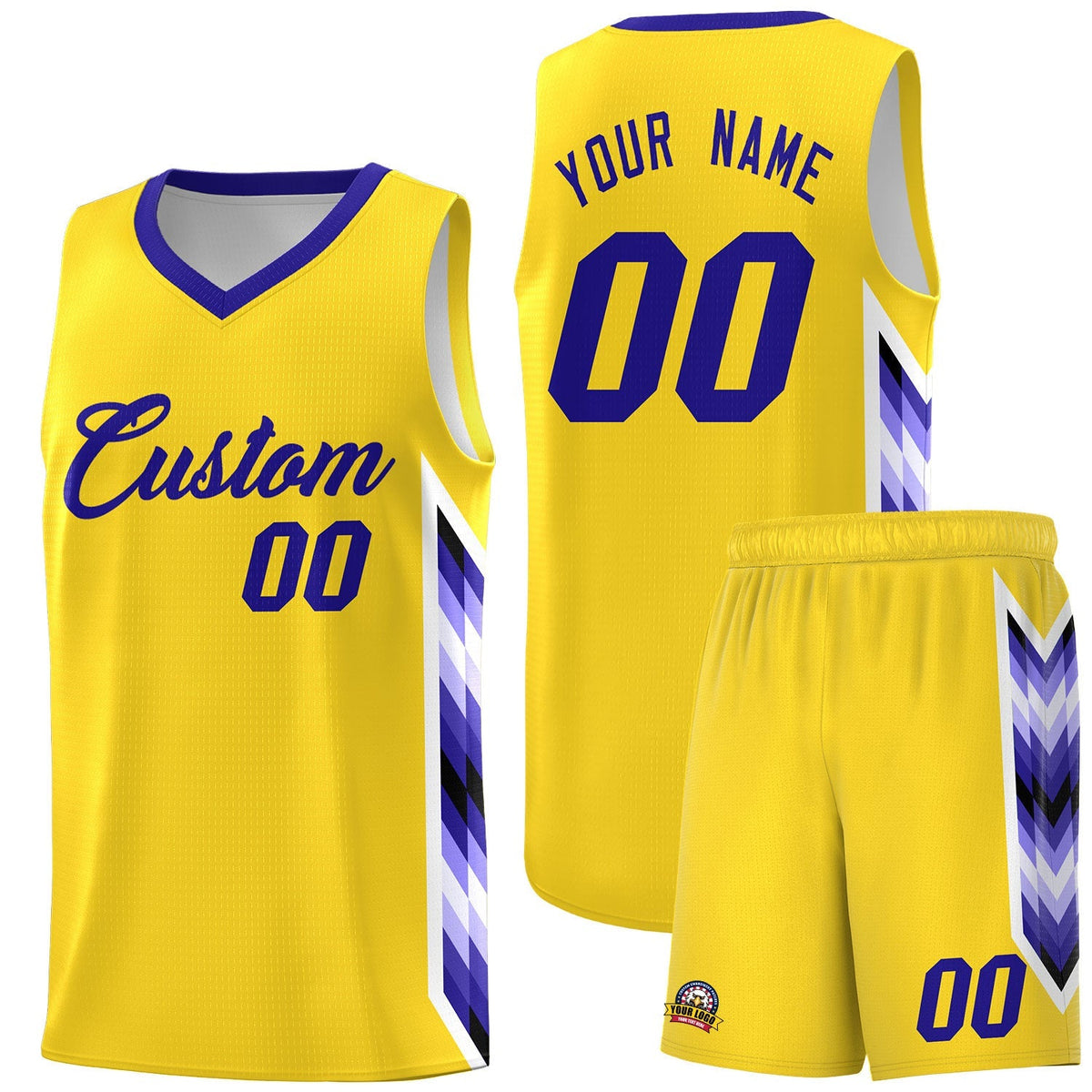 Custom Gold Mosaic Gradient Fashion Sports Uniform Basketball Jersey|KXKSHOP