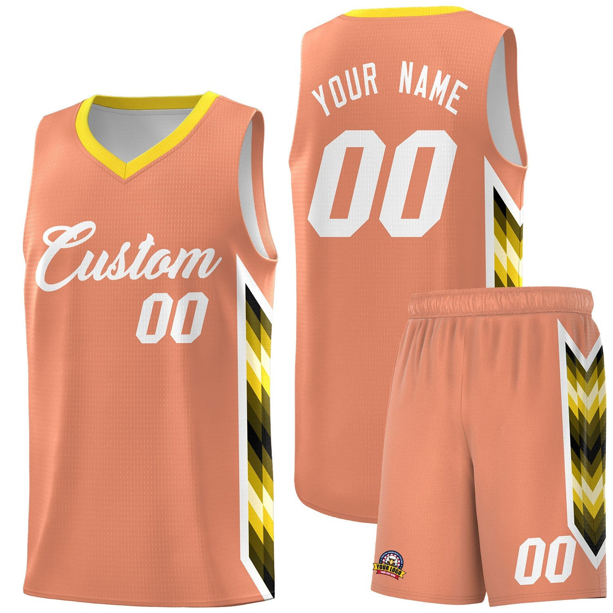 Custom Orange Mosaic Gradient Fashion Sports Uniform Basketball Jersey|KXKSHOP