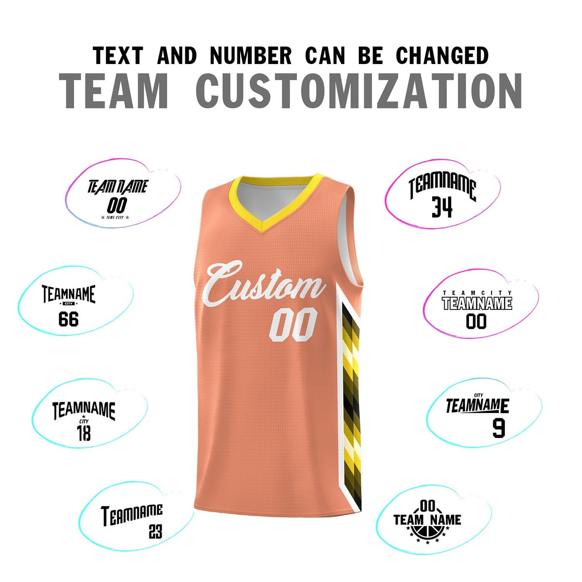 Custom Orange Mosaic Gradient Fashion Sports Uniform Basketball Jersey|KXKSHOP