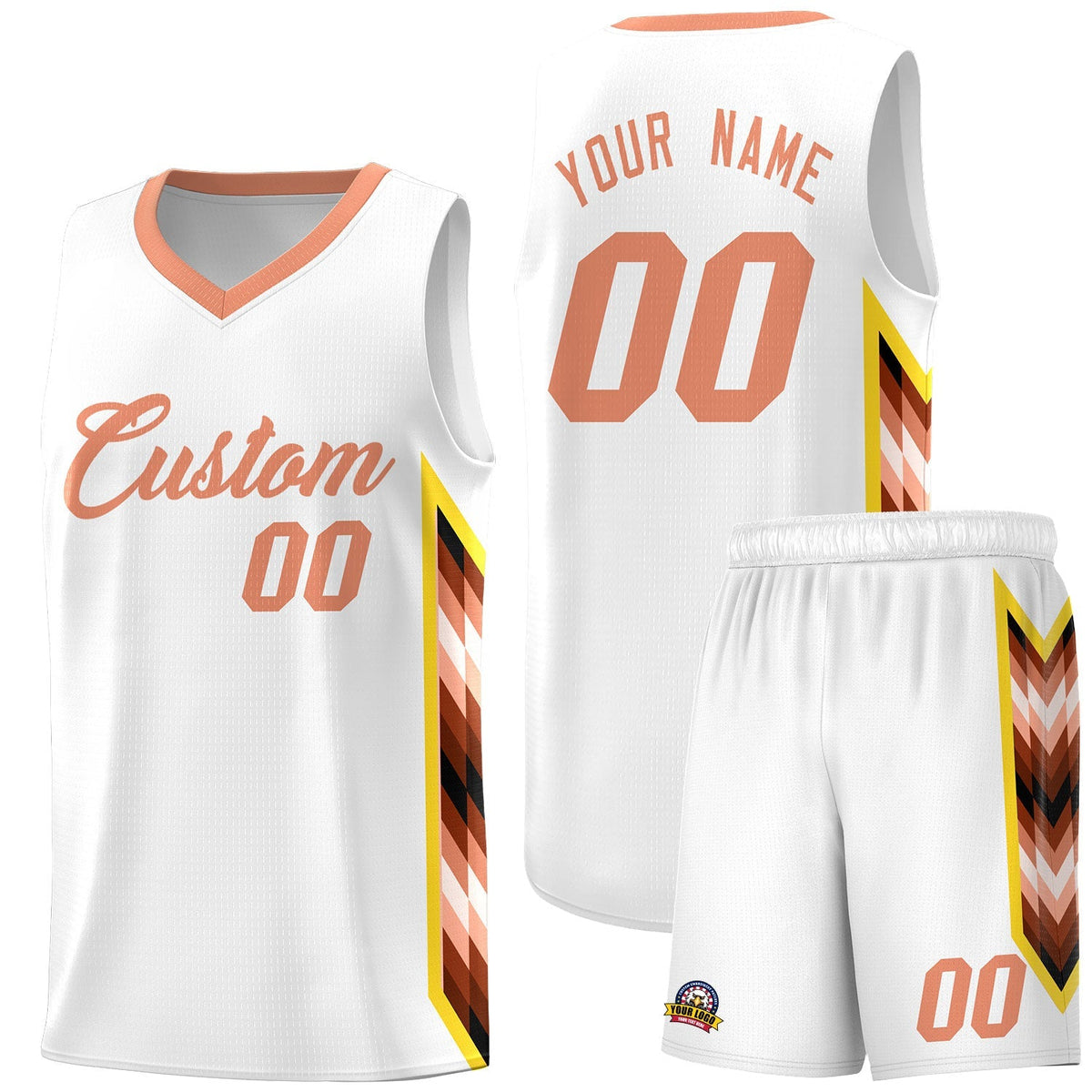 Custom White Mosaic Gradient Fashion Sports Uniform Basketball Jersey|KXKSHOP