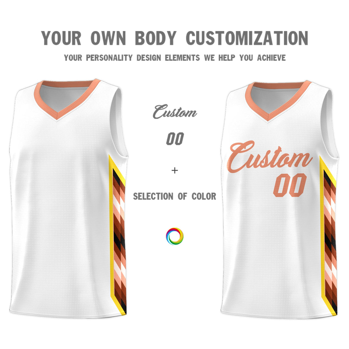 Custom White Mosaic Gradient Fashion Sports Uniform Basketball Jersey|KXKSHOP